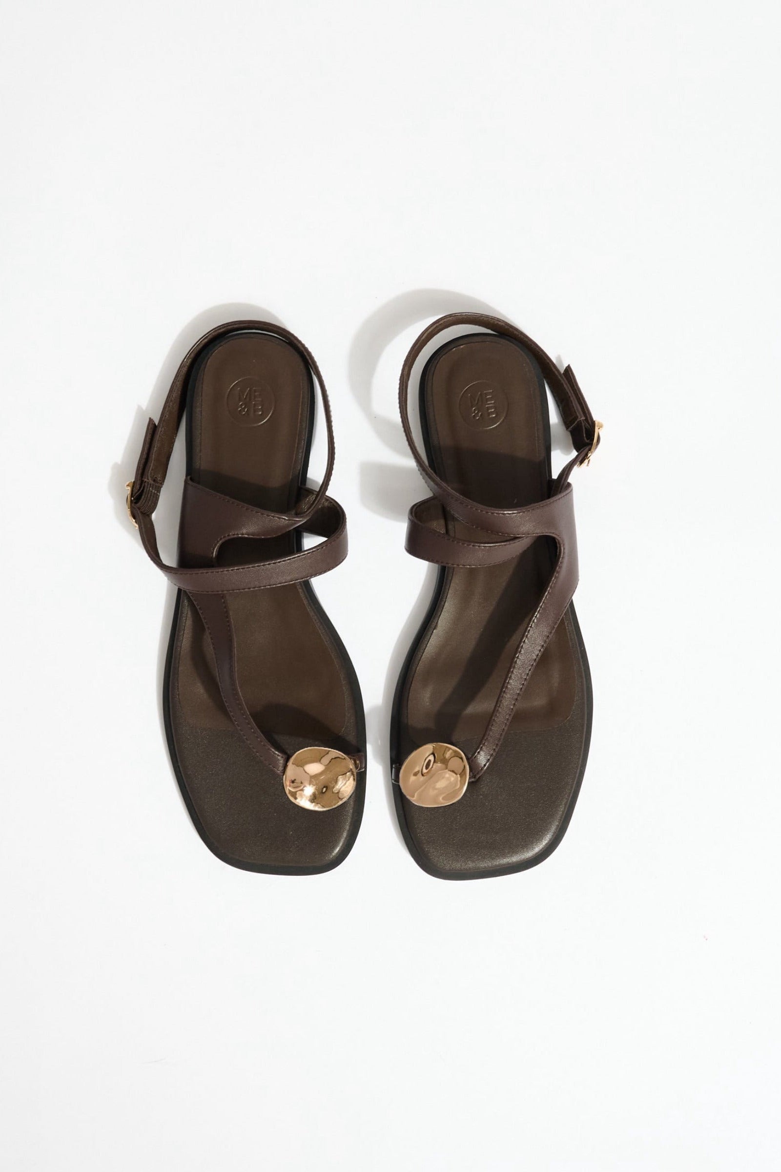 Brown Sandals with gold detail by Me&B