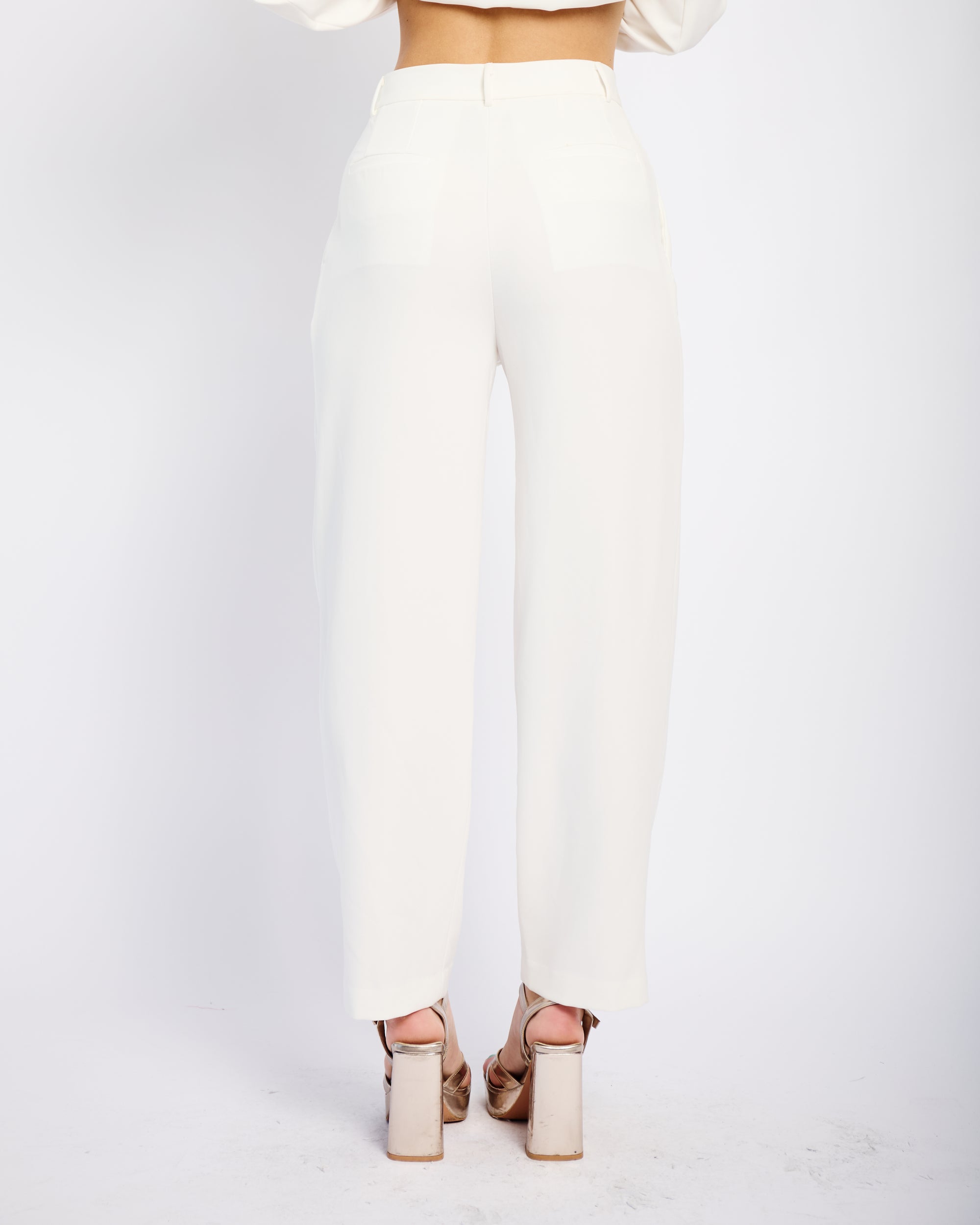 Tailored Tapered Leg Pants in Milk