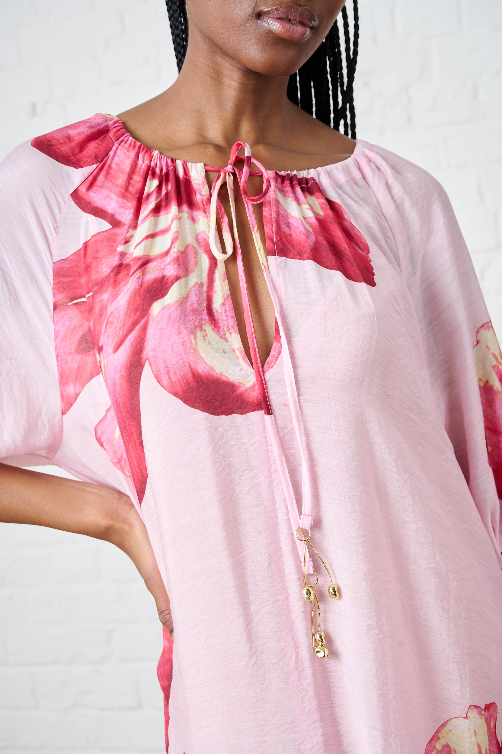 The Maxi Flow Tunic in Soft Bloom