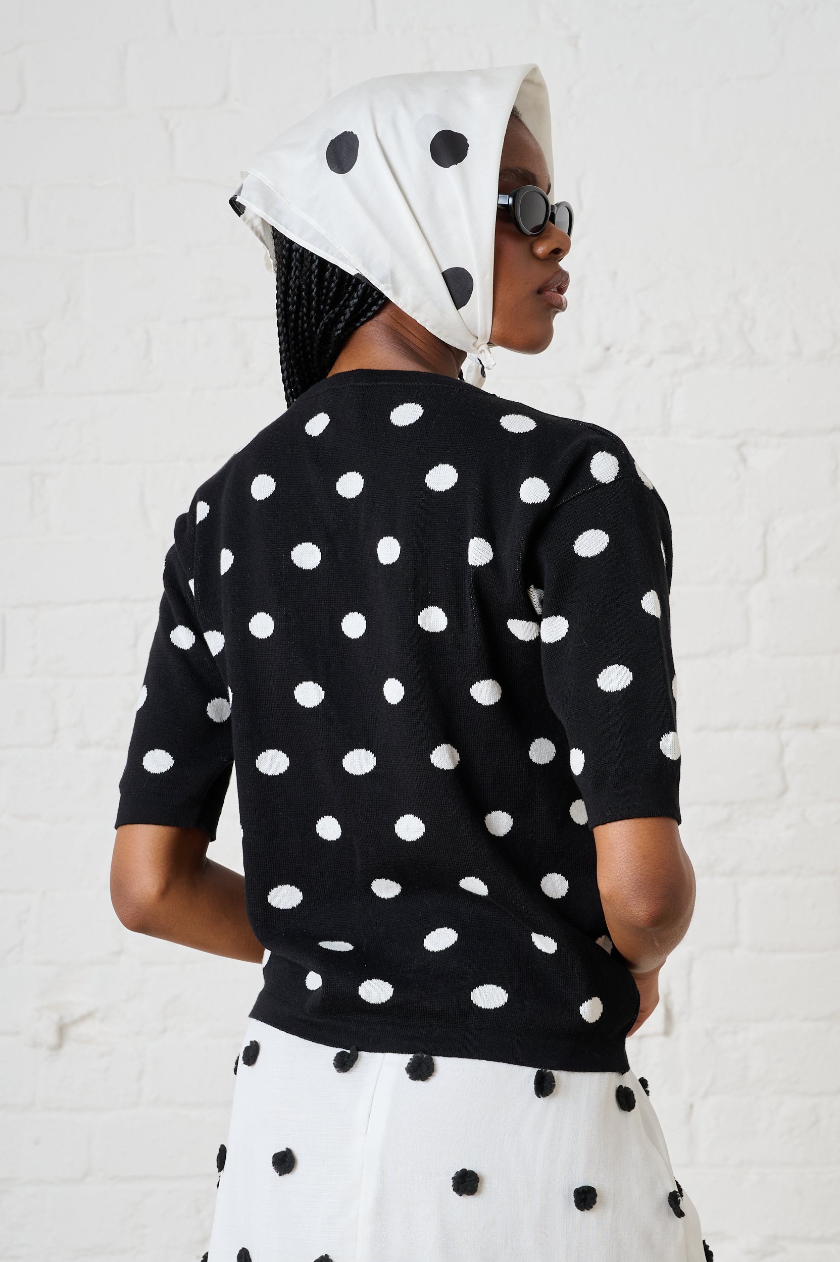Cotton Knitwear Top in Spot
