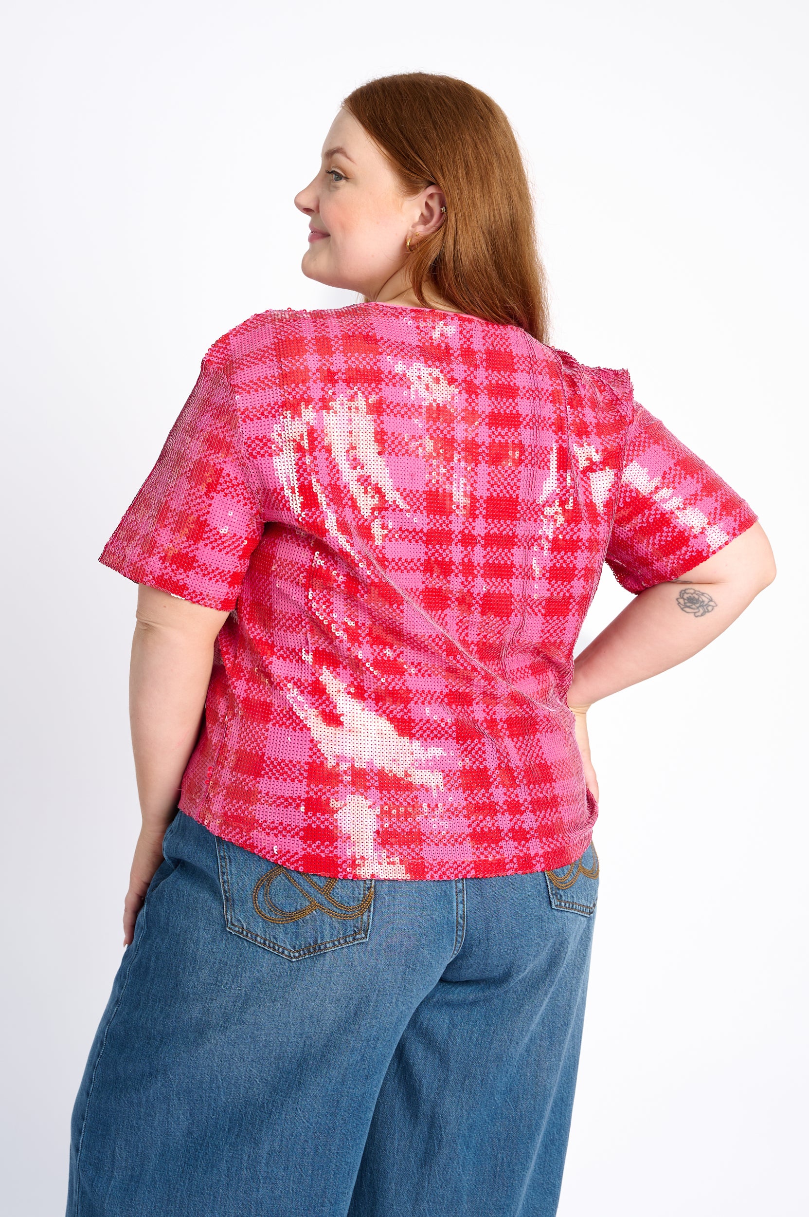 Sequin Check Tee