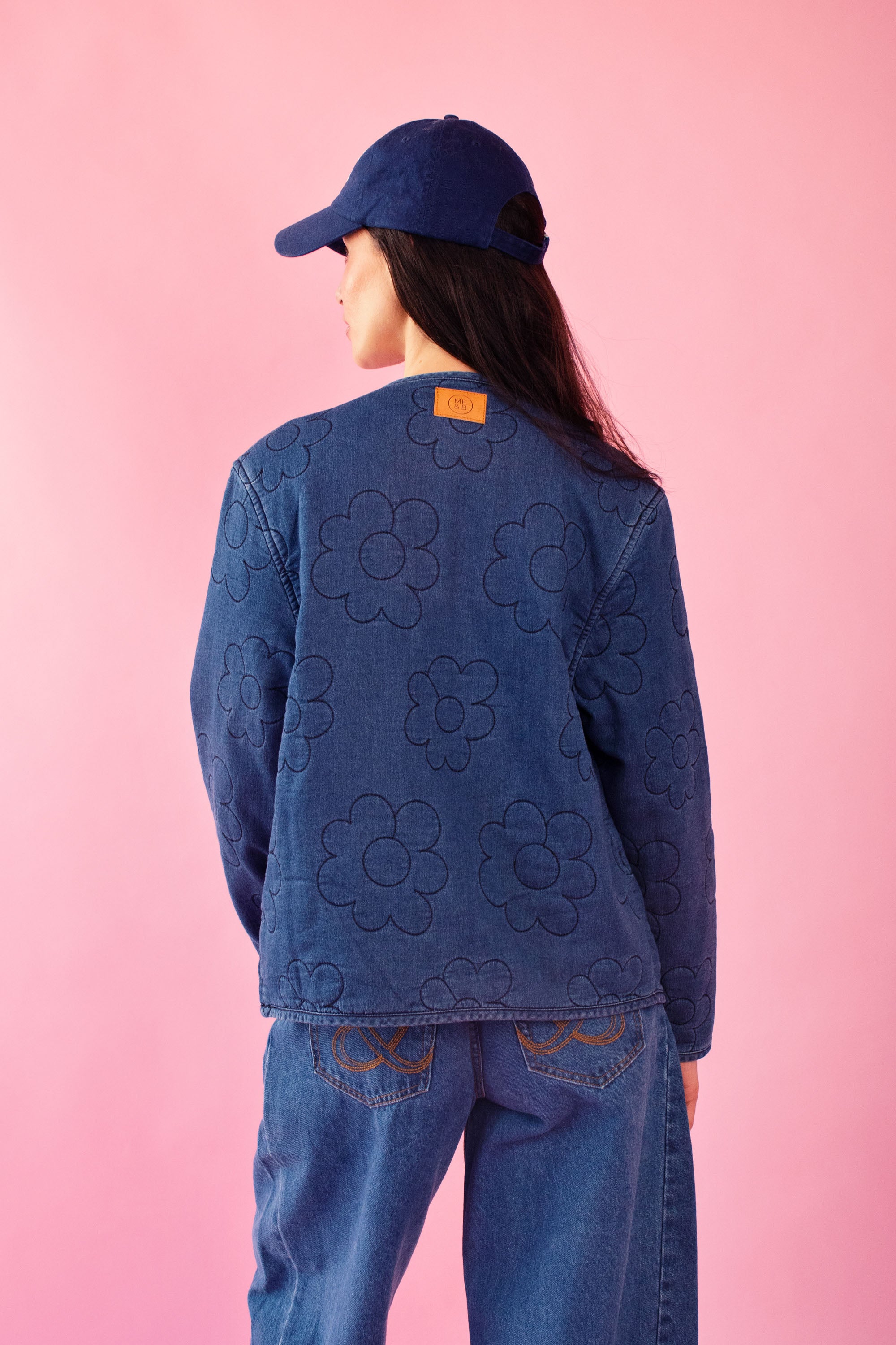 Daisy Quilted Knit Collarless Puffer