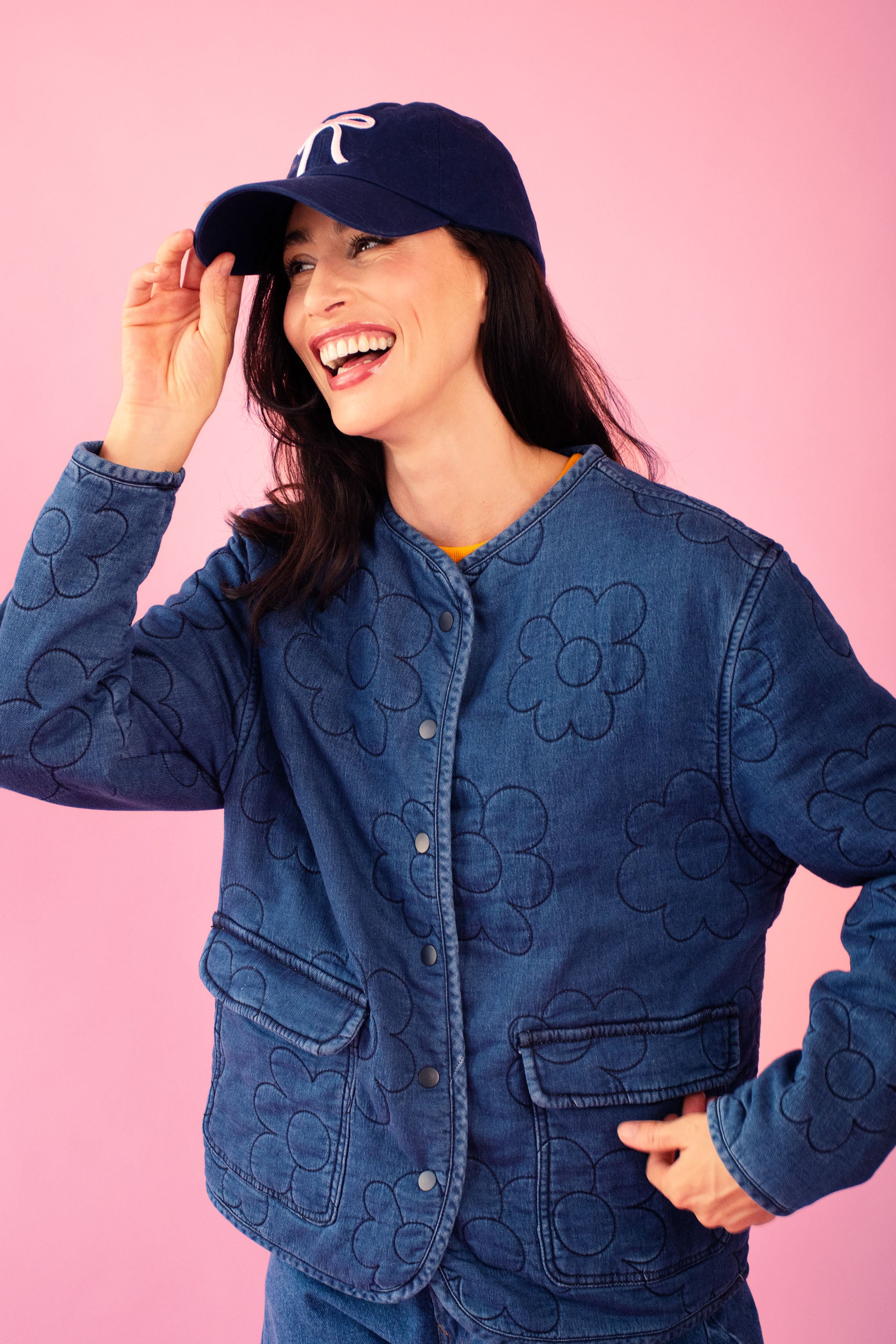 Daisy Quilted Knit Collarless Puffer