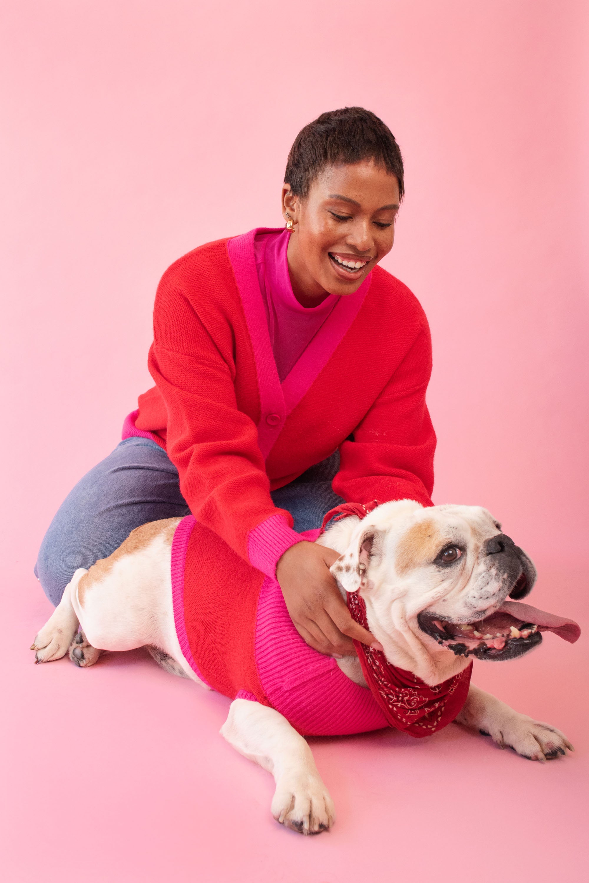 Dog Jumper in Red Pink