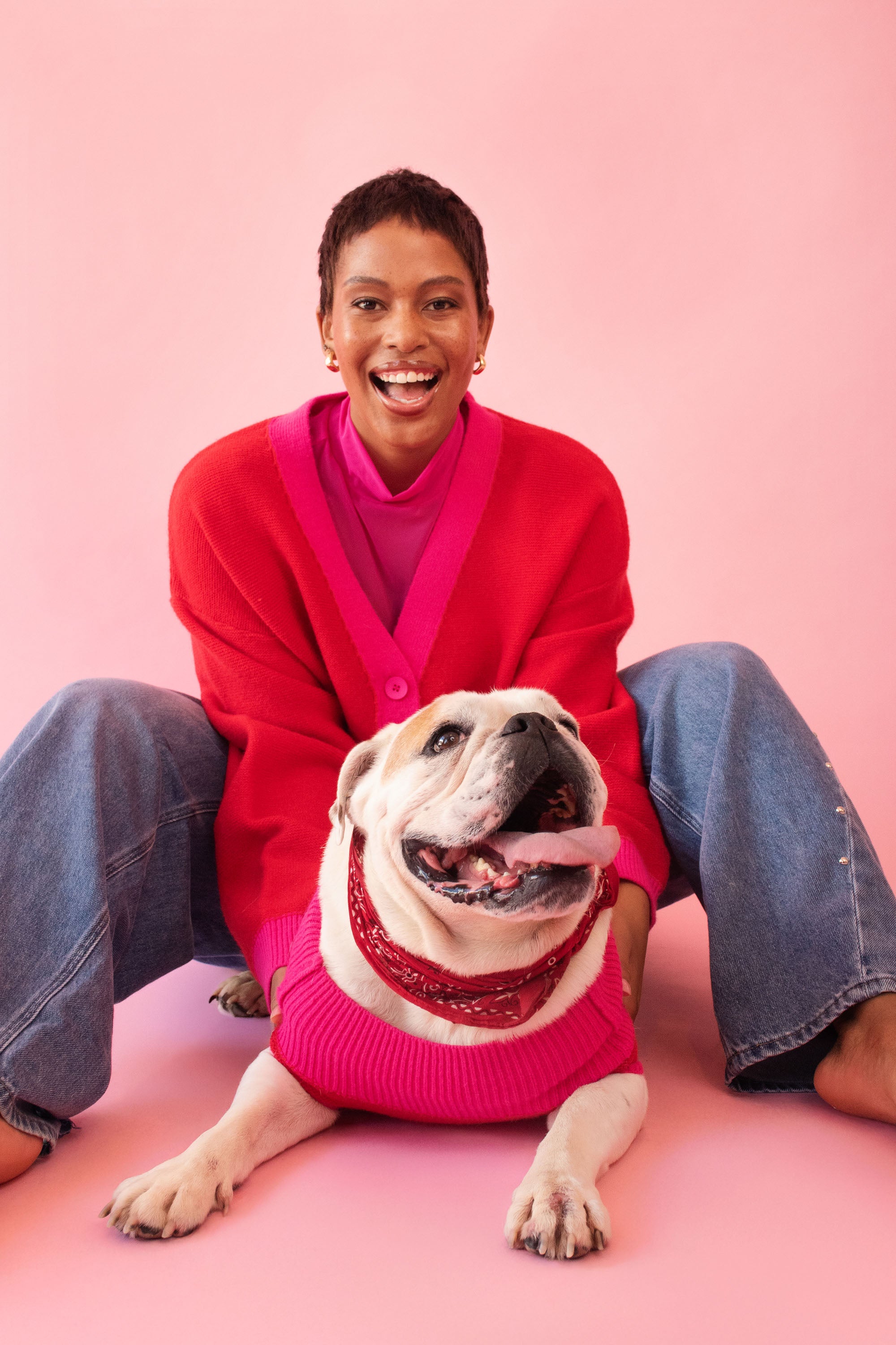 Dog Jumper in Red Pink