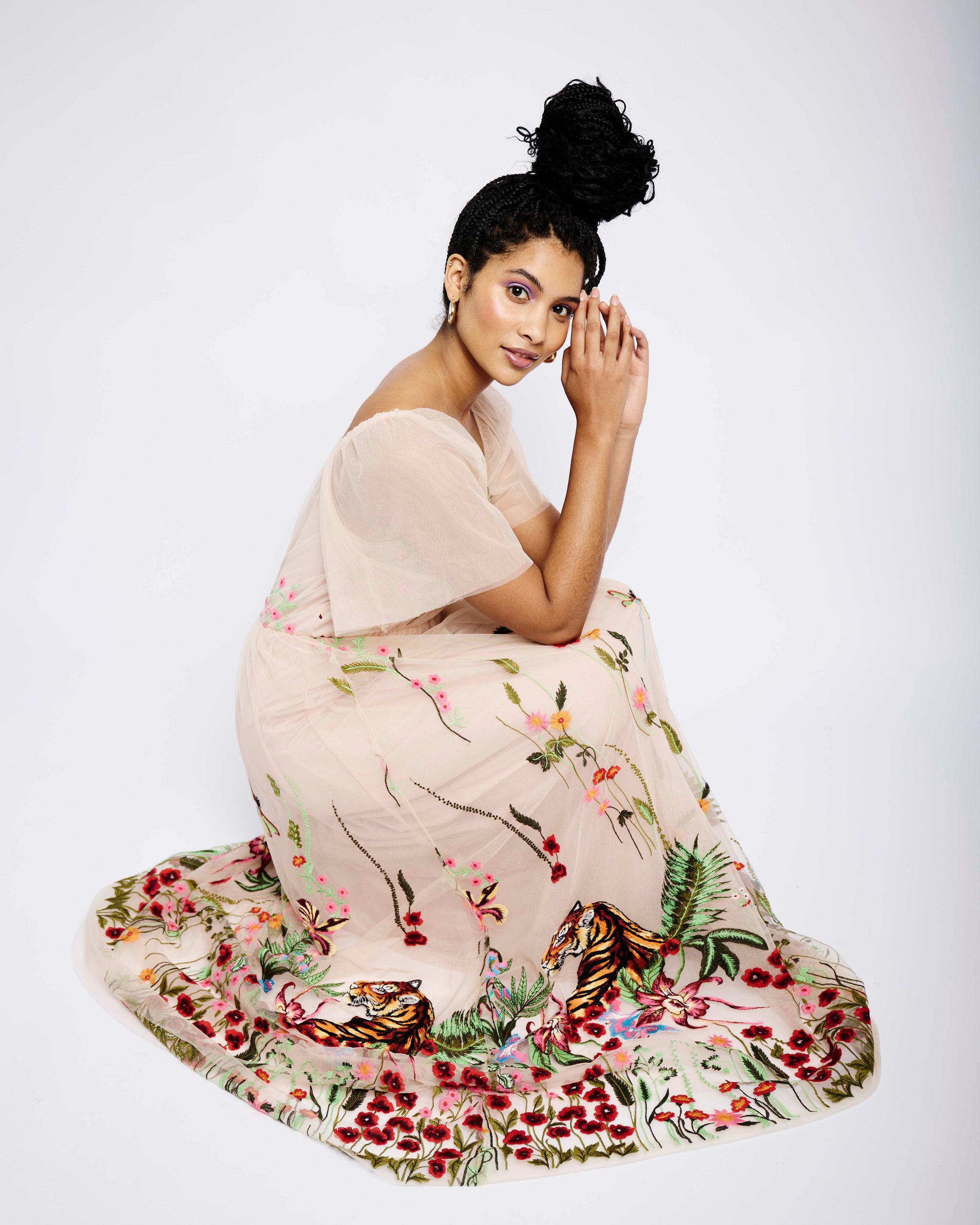 Tulle Lined Dress in Tiger Tulle