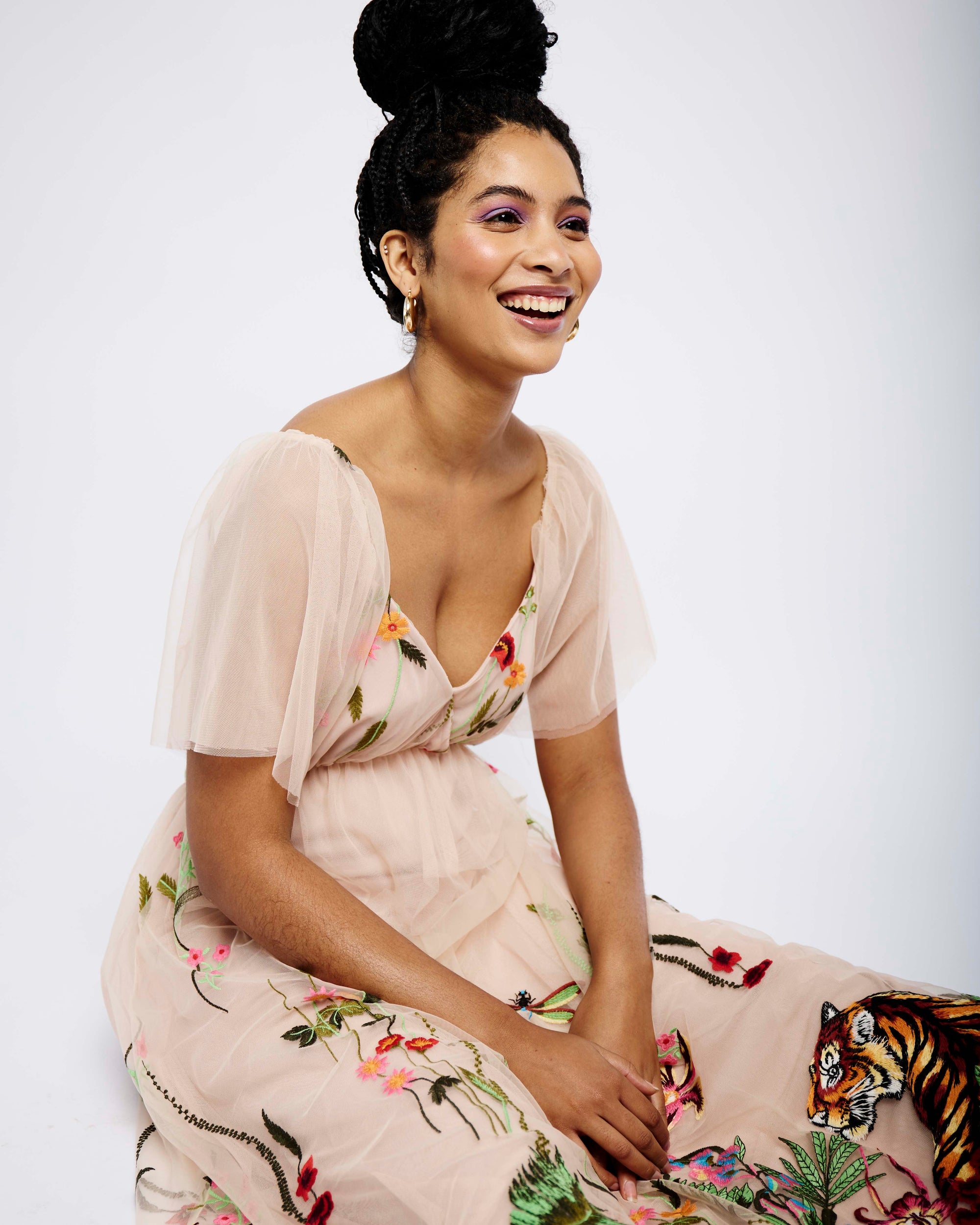 Tulle Lined Dress in Tiger Tulle