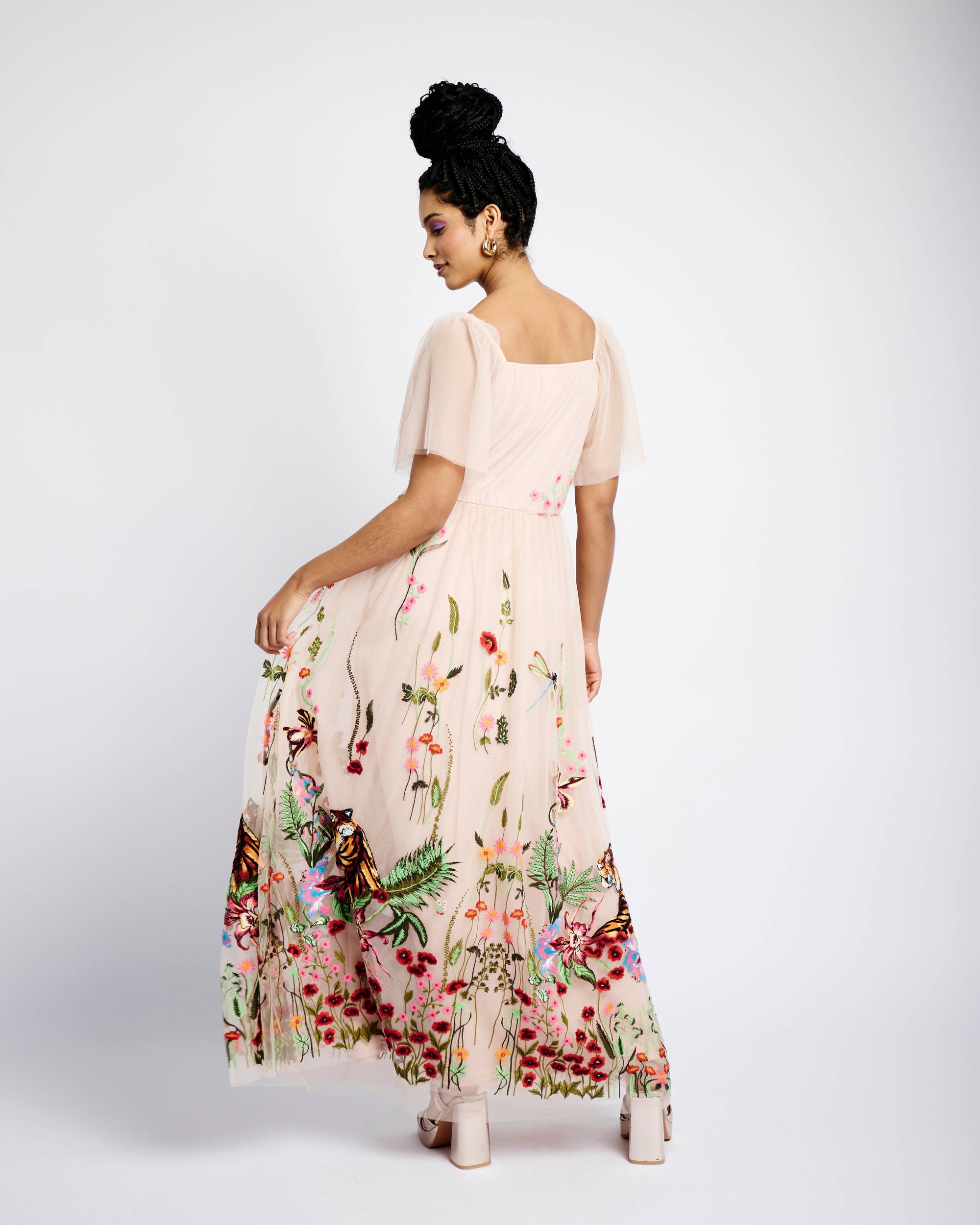 Tulle Lined Dress in Tiger Tulle