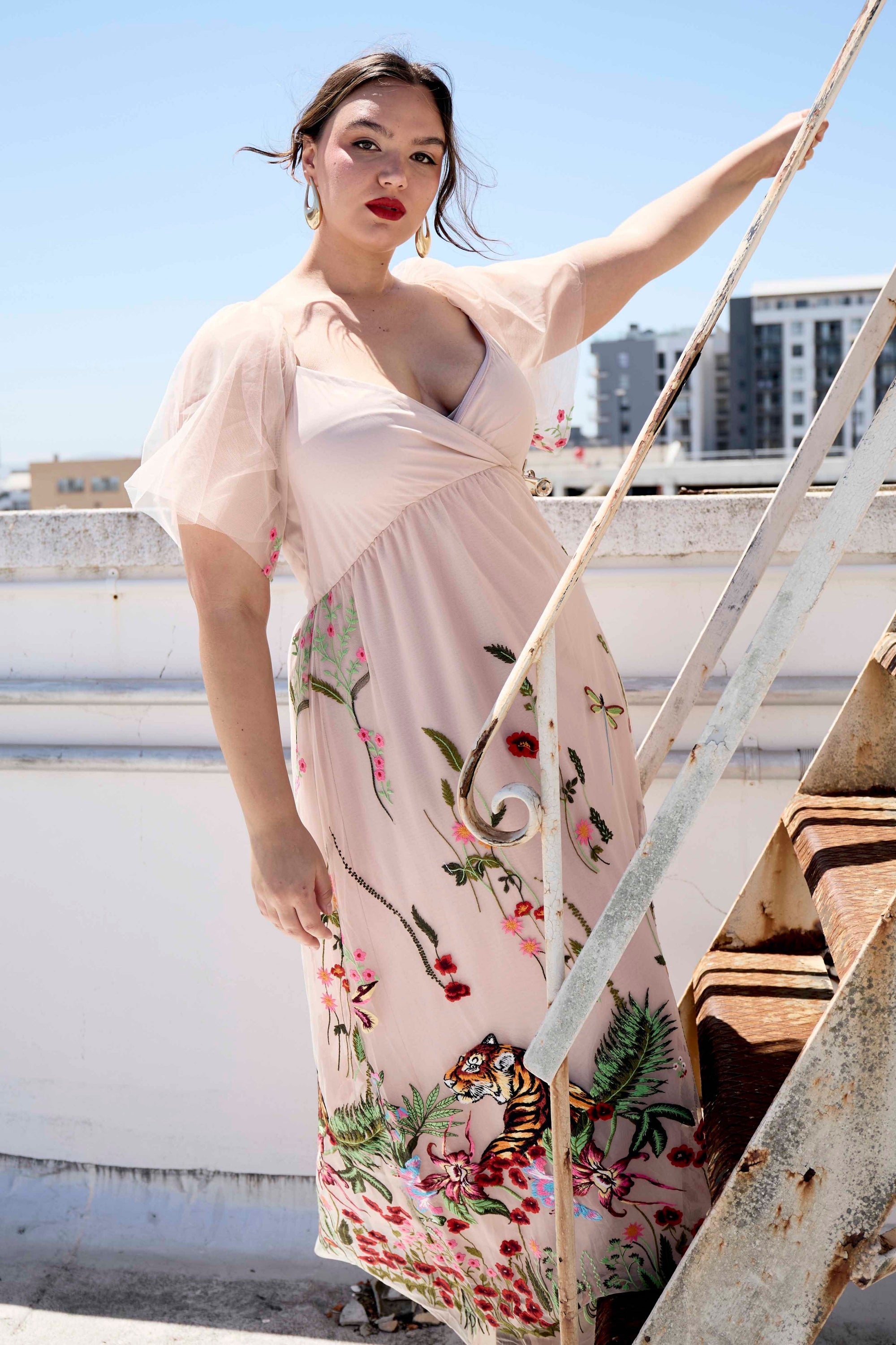 Tulle Lined Dress in Tiger Tulle