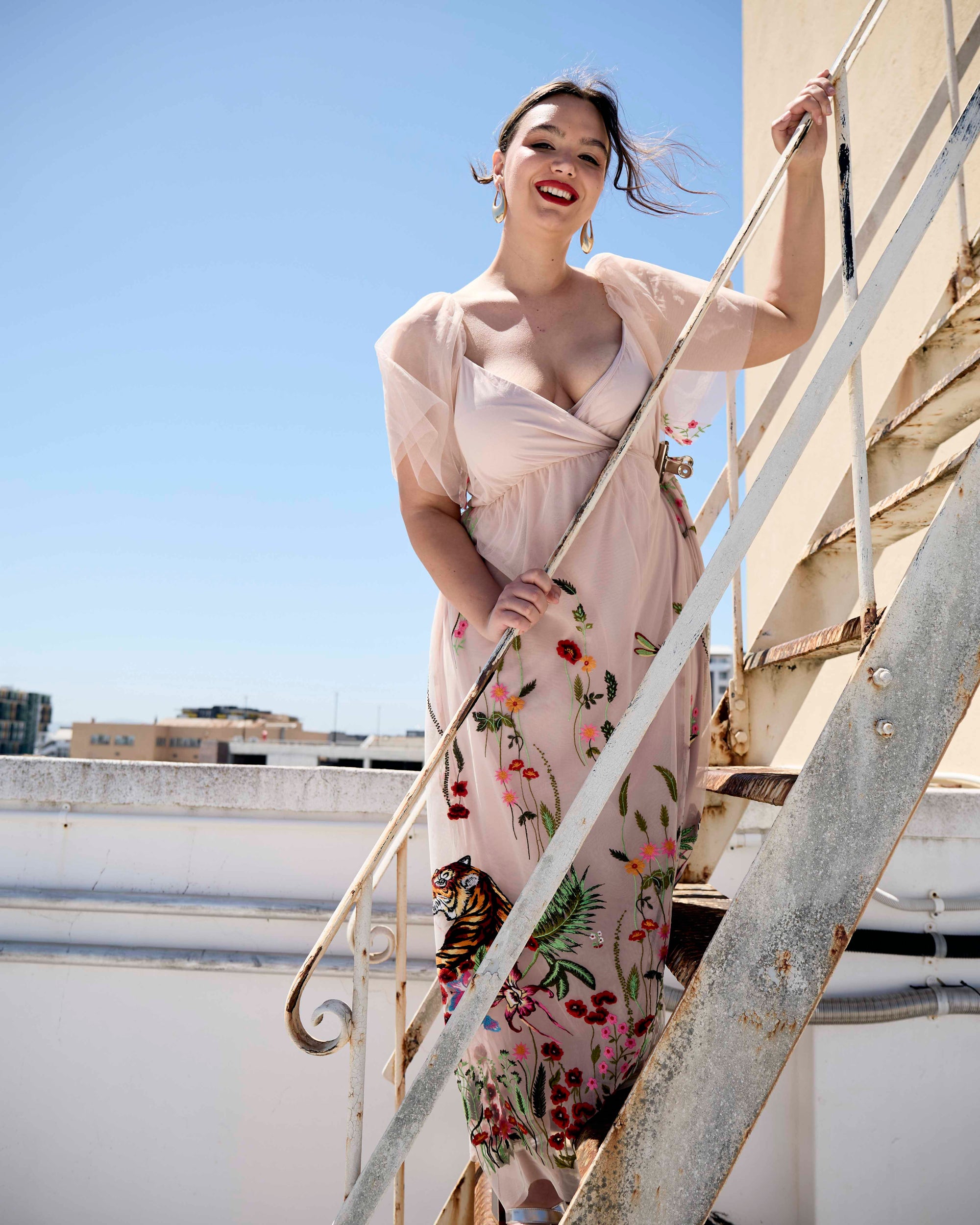 Tulle Lined Dress in Tiger Tulle