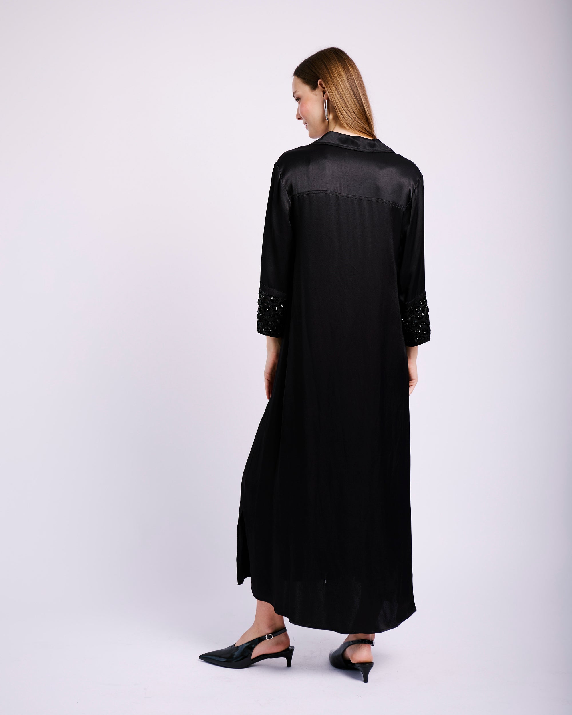 Satin Tunic Dress with Sequin cuffs