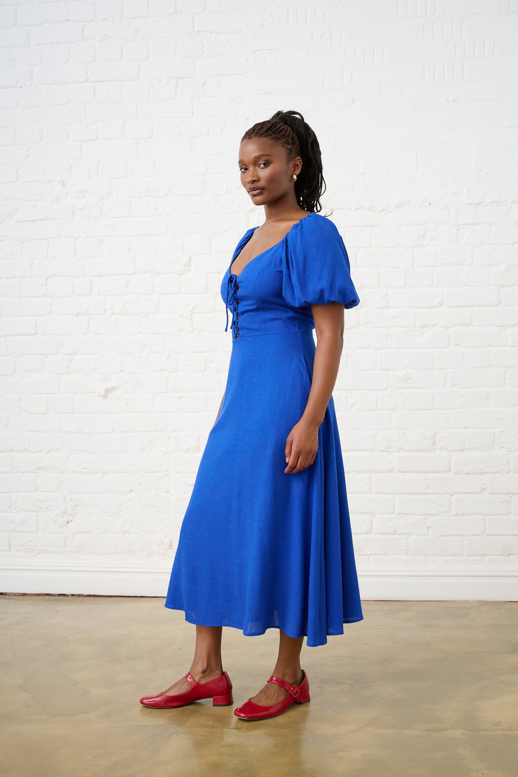 princess polly baby blue dress Empire Waist Gown Blue main image 0