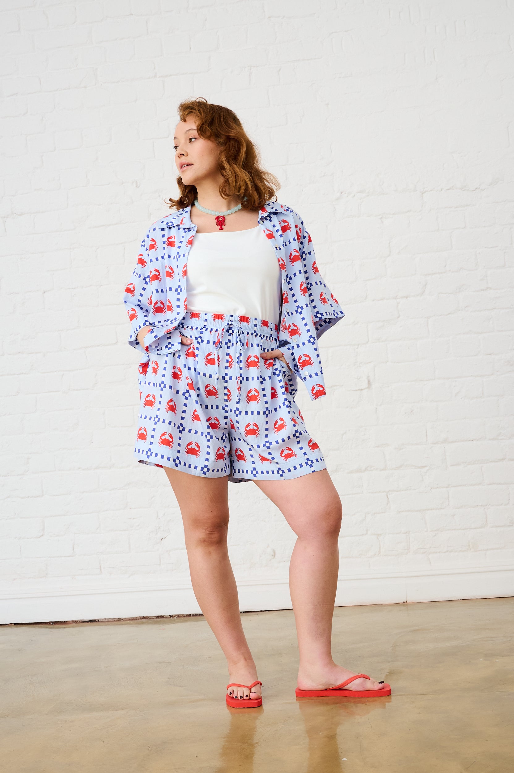 Boxy Shirt in Crab Print