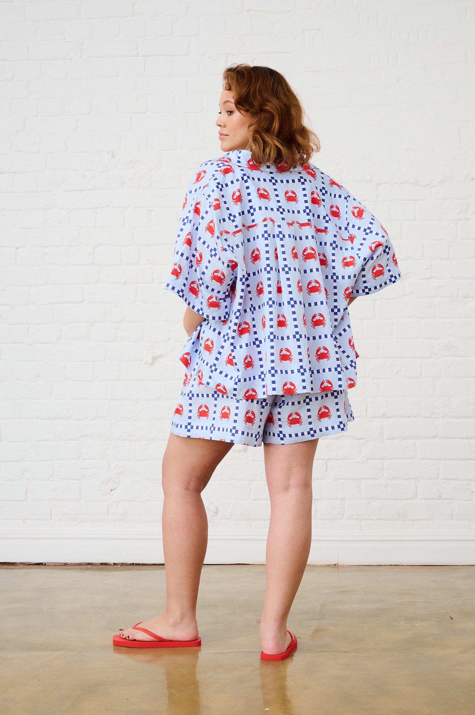 Boxy Shirt in Crab Print