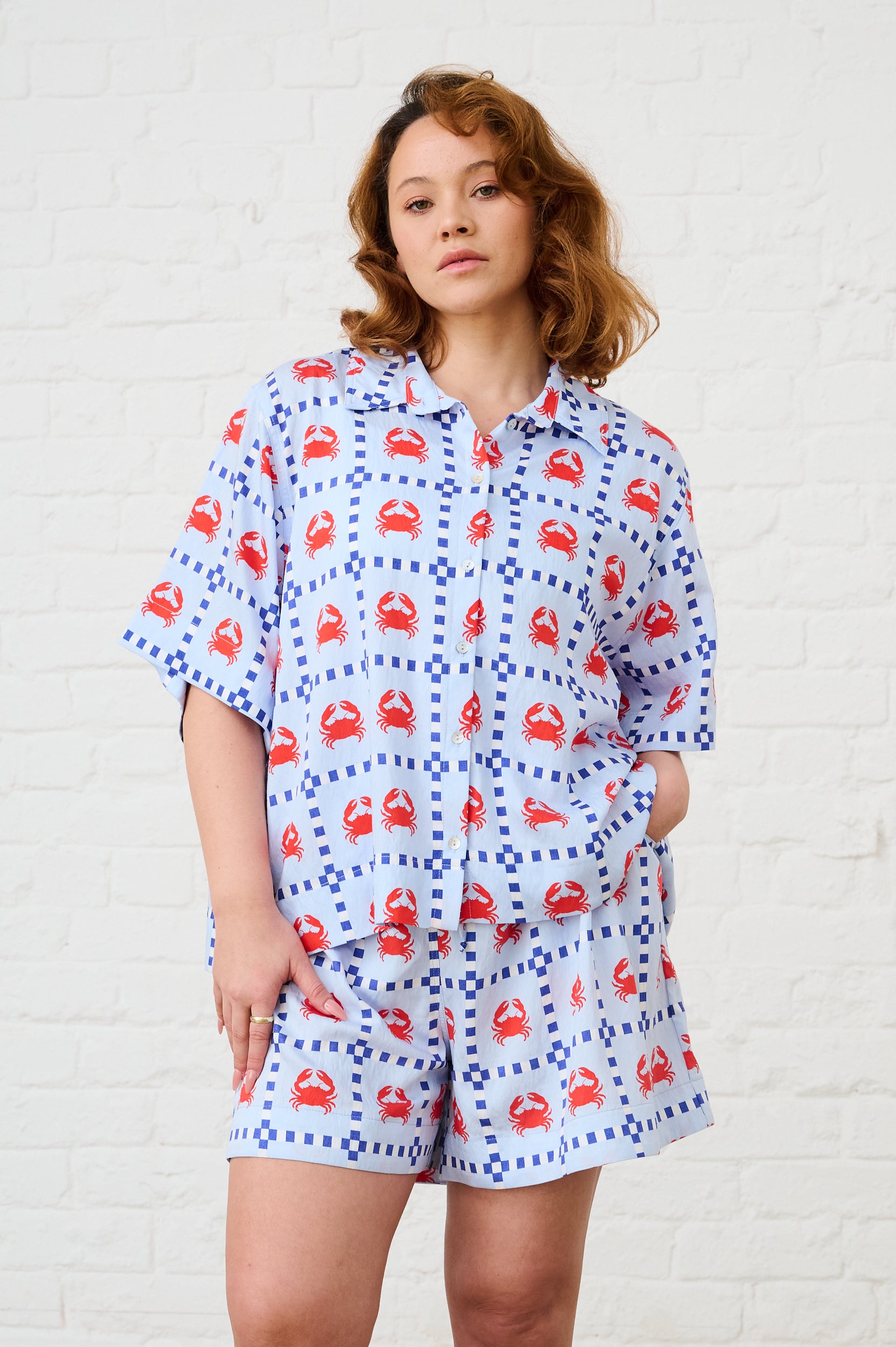 Boxy Shirt in Crab Print