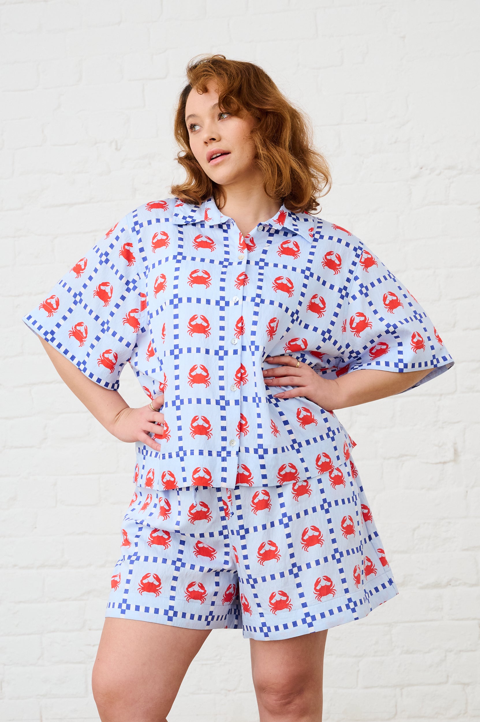 Boxy Shirt in Crab Print