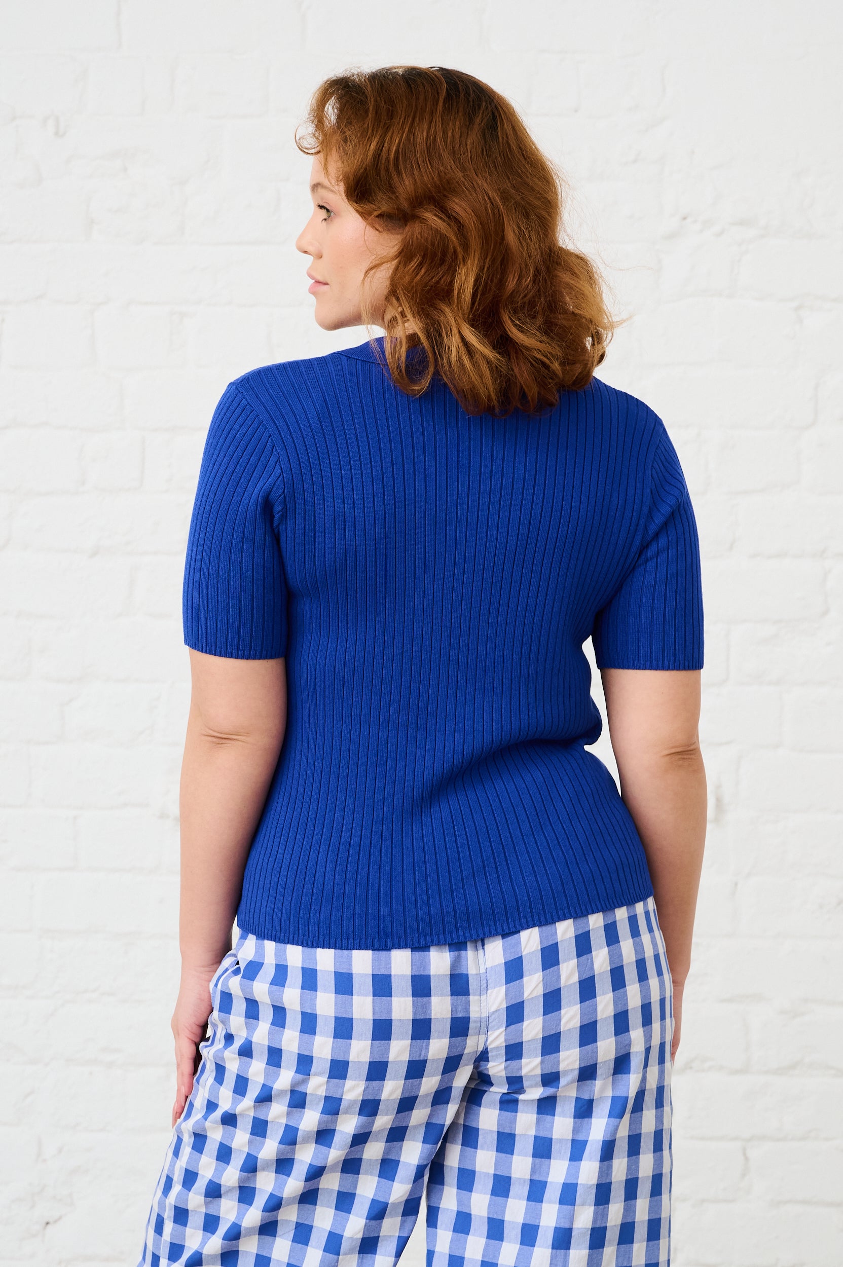 Johnny Collar Knit in Cobalt