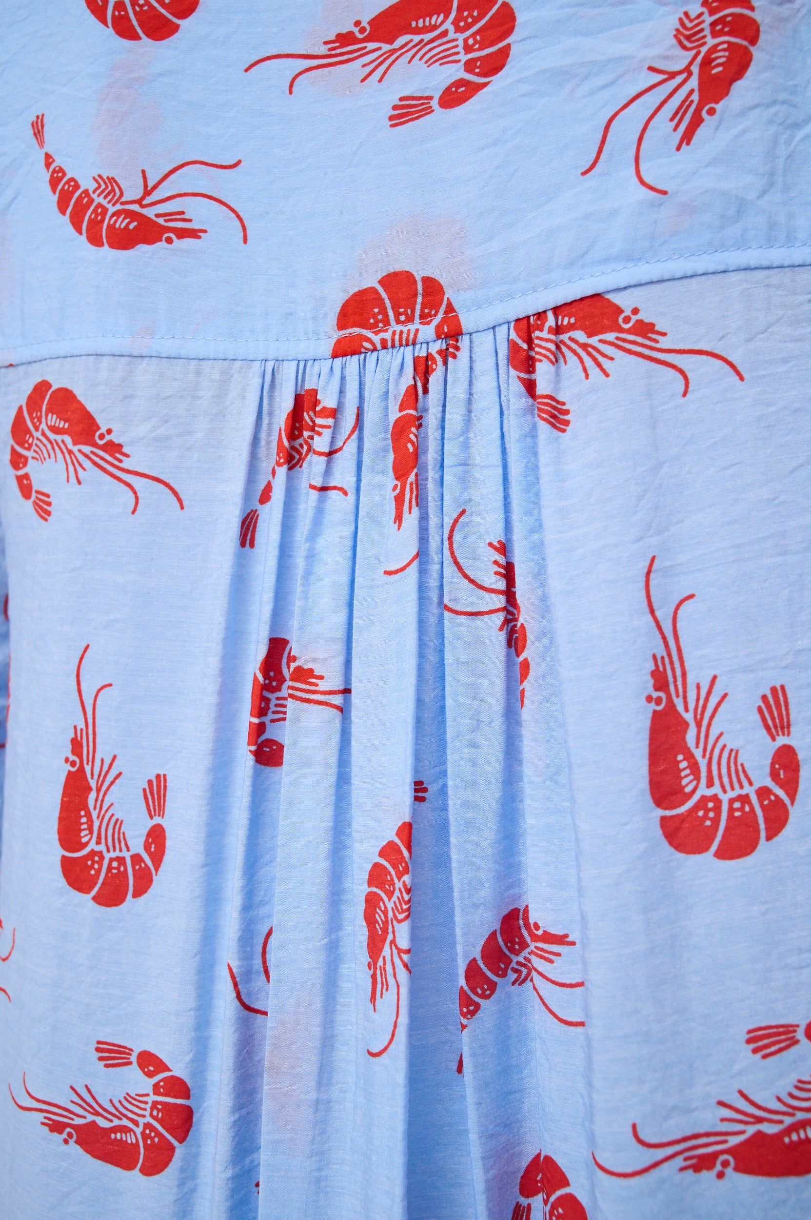 The Dropped Waist Shirtdress in Prawn Print