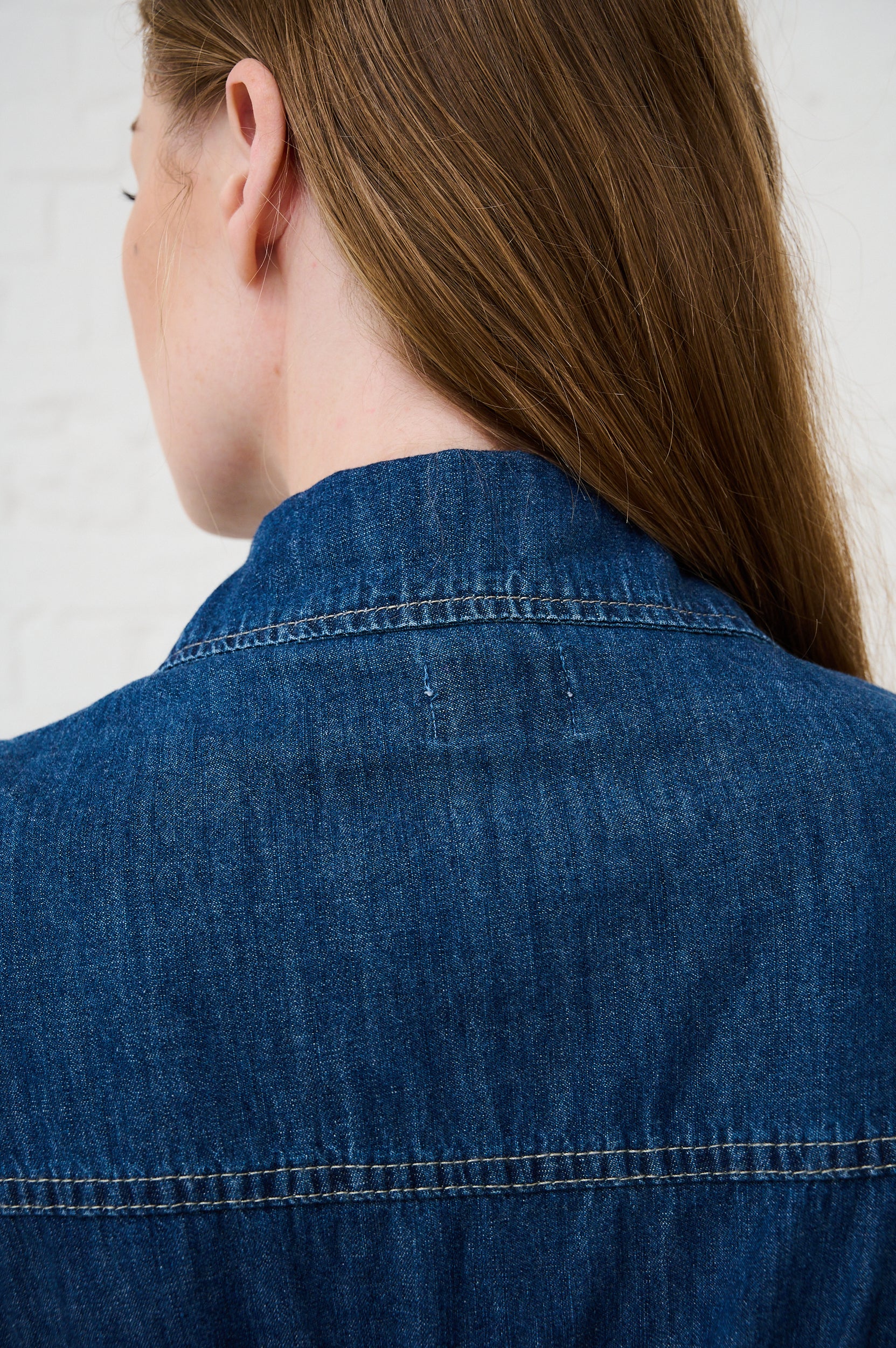 Denim Pin Tuck Shirt Dress
