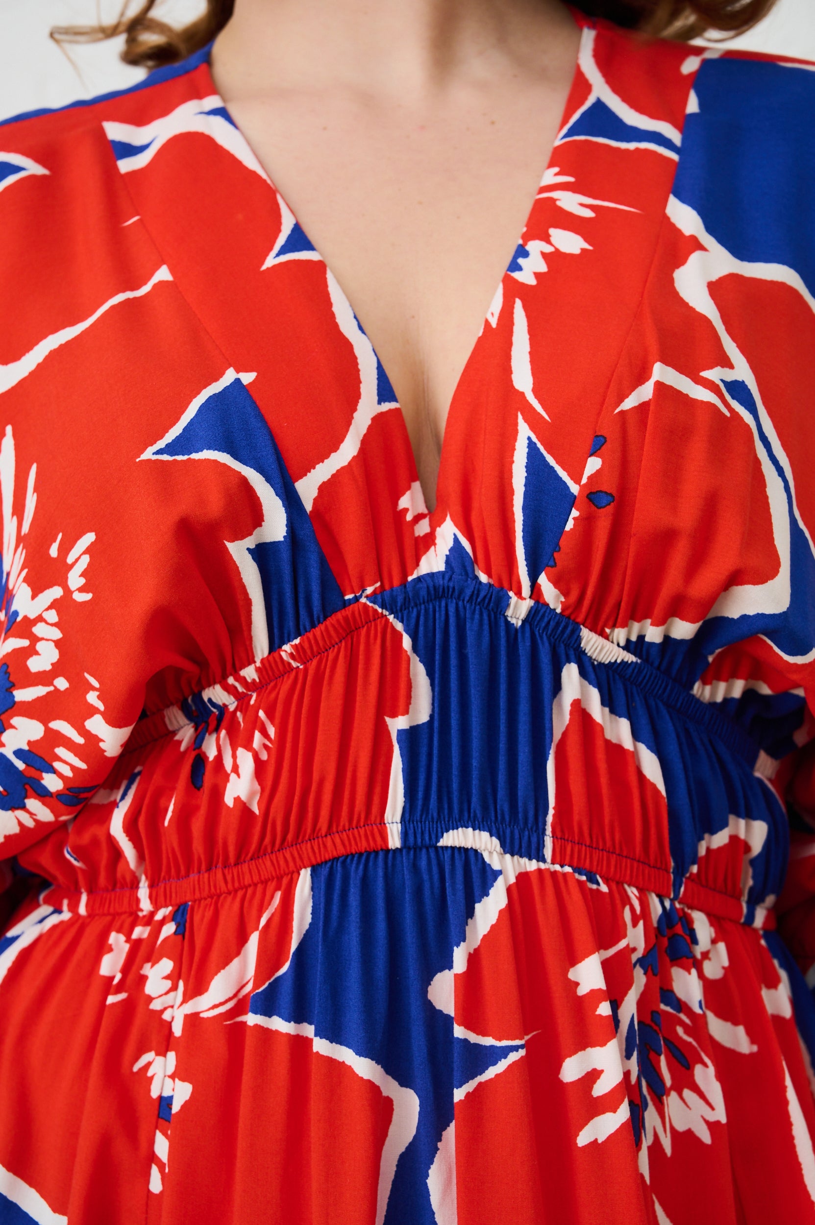 Graphic Bloom Maxi Kaftan Dress