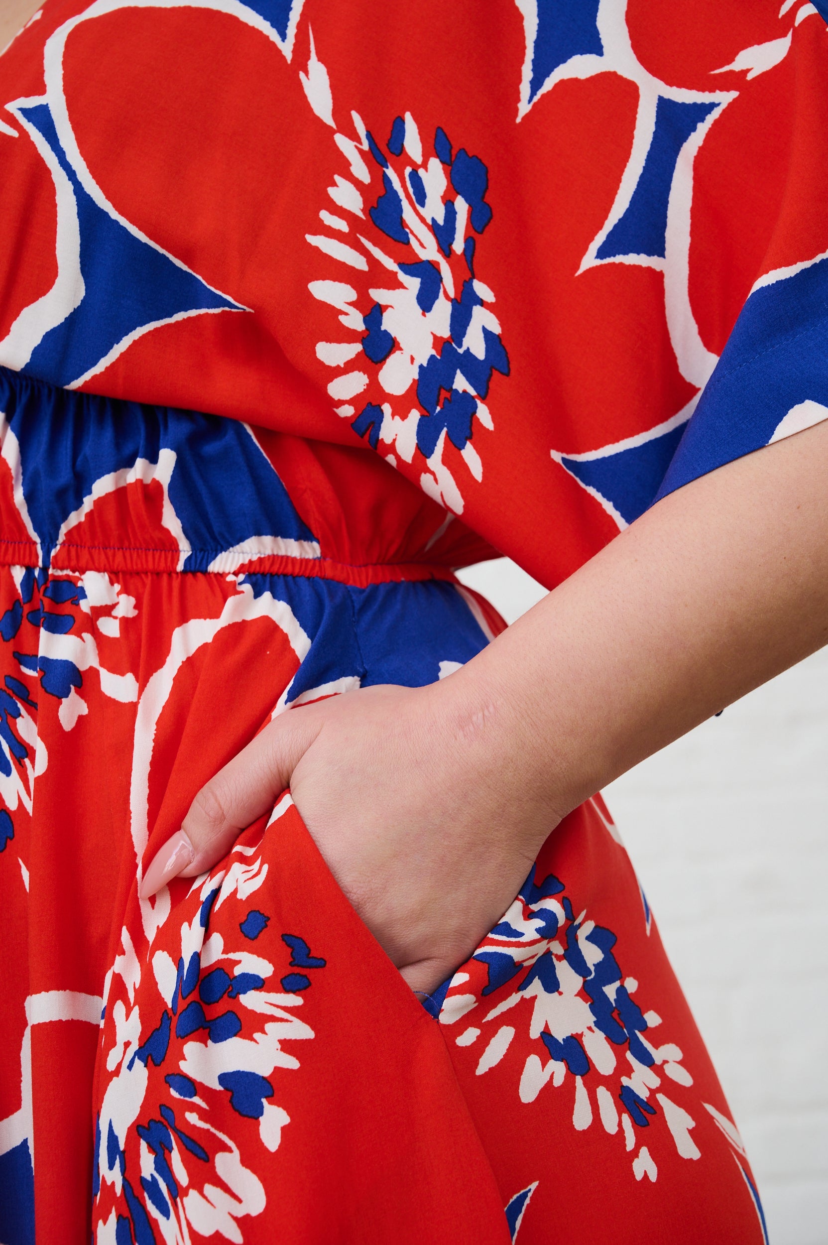 Graphic Bloom Maxi Kaftan Dress