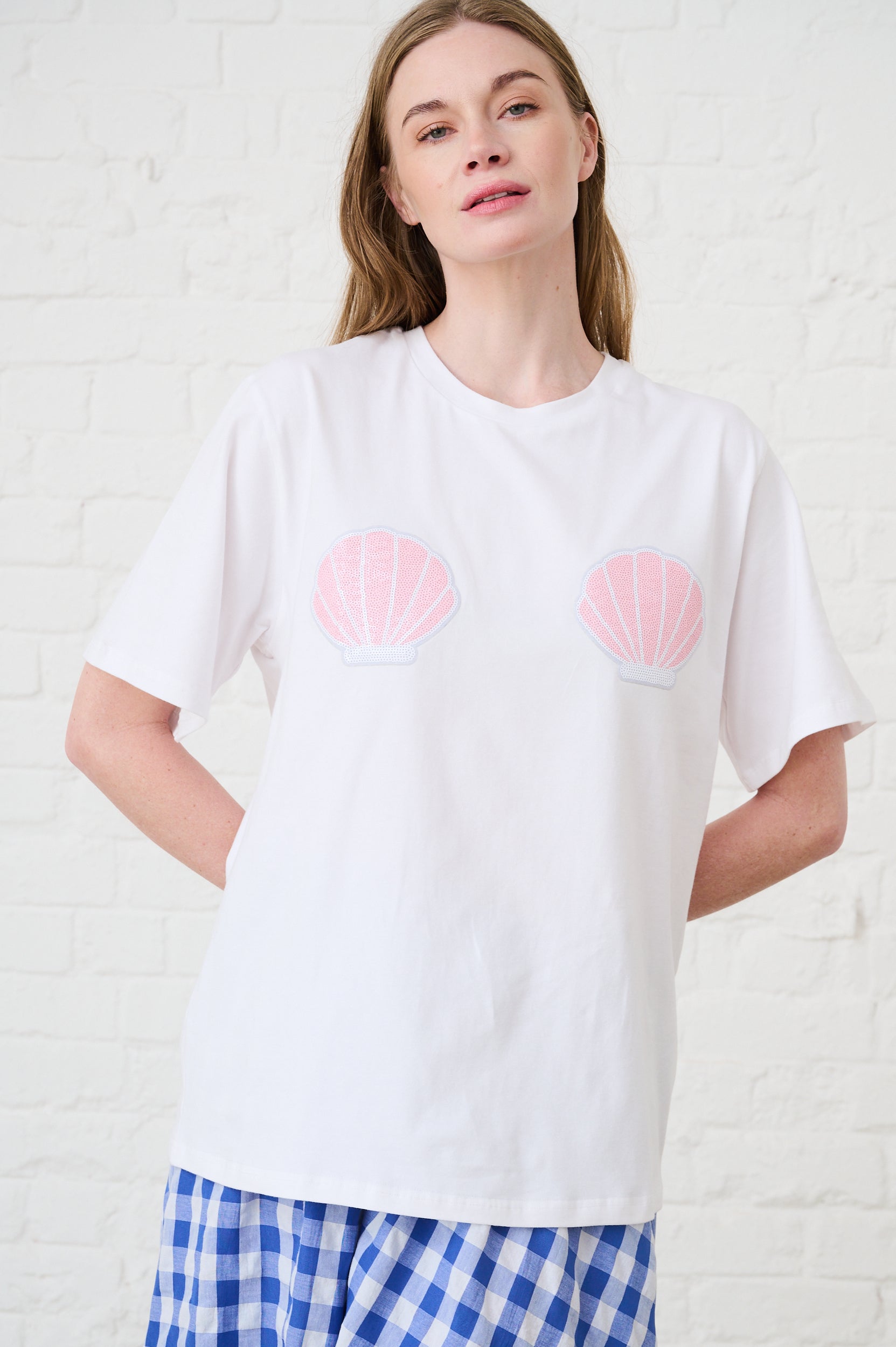 The Oversized Tee with Sequin Shells