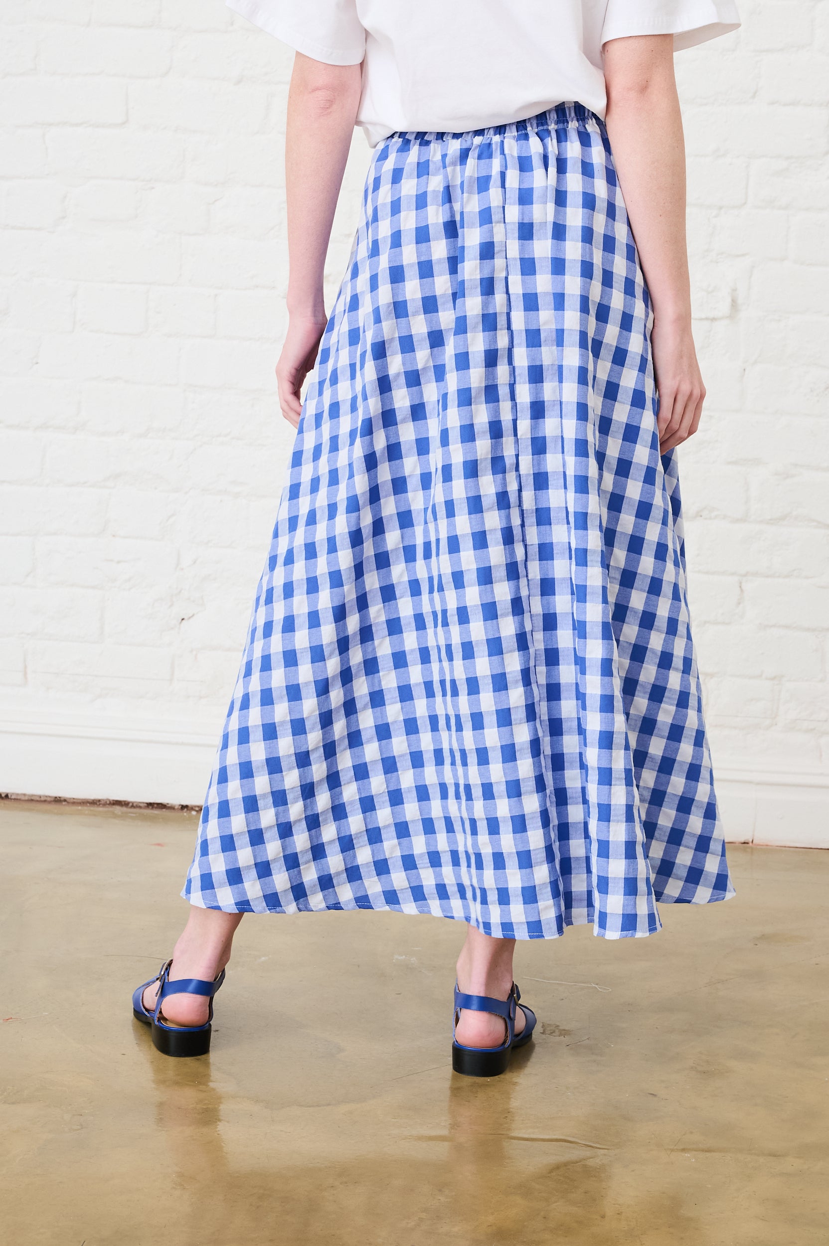 Maxi Skirt in Blue Gingham