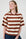 Model is wearing a chocolate brown and milk white striped T-Shirt by Me&B
