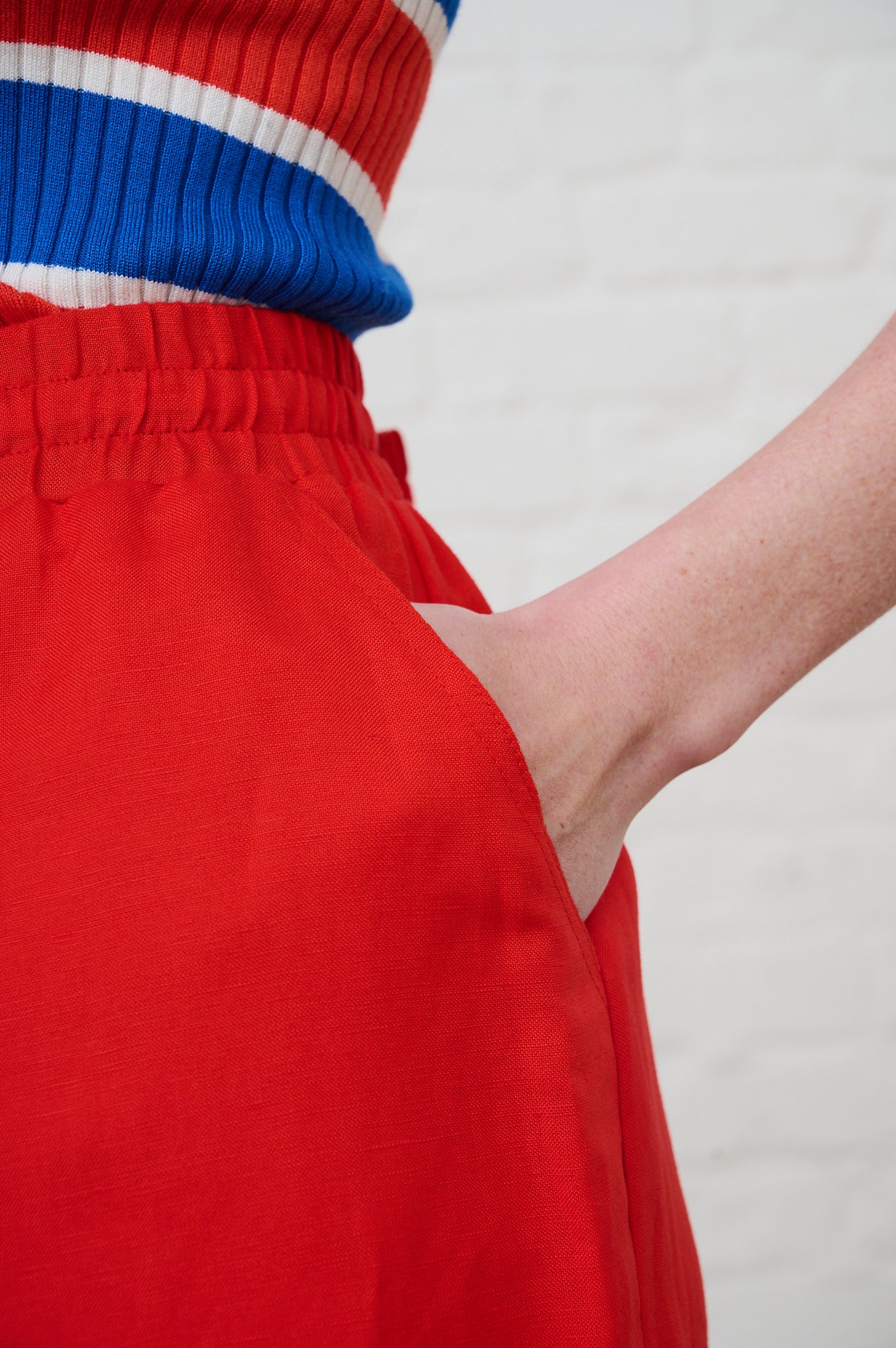 Soft Linen Shorts in Coral