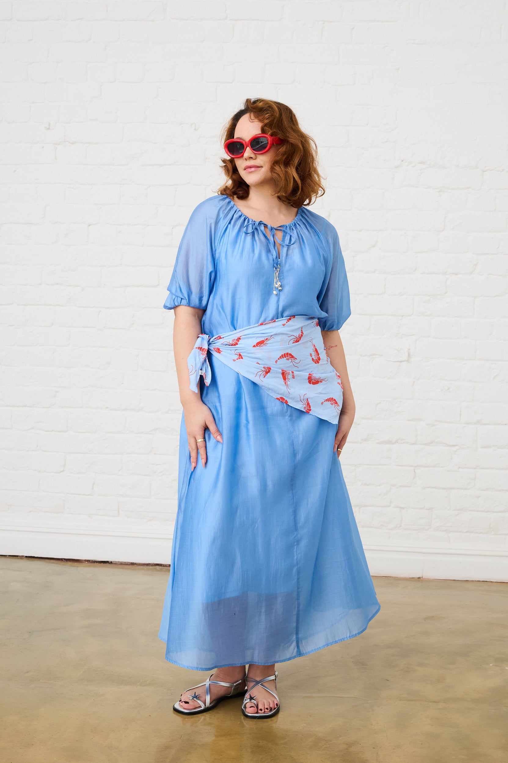 The Maxi Flow Tunic in Ice Blue