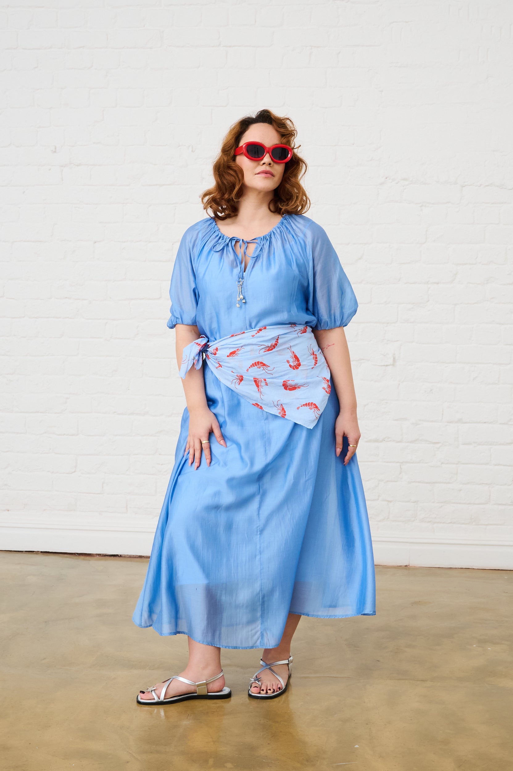 The Maxi Flow Tunic in Ice Blue