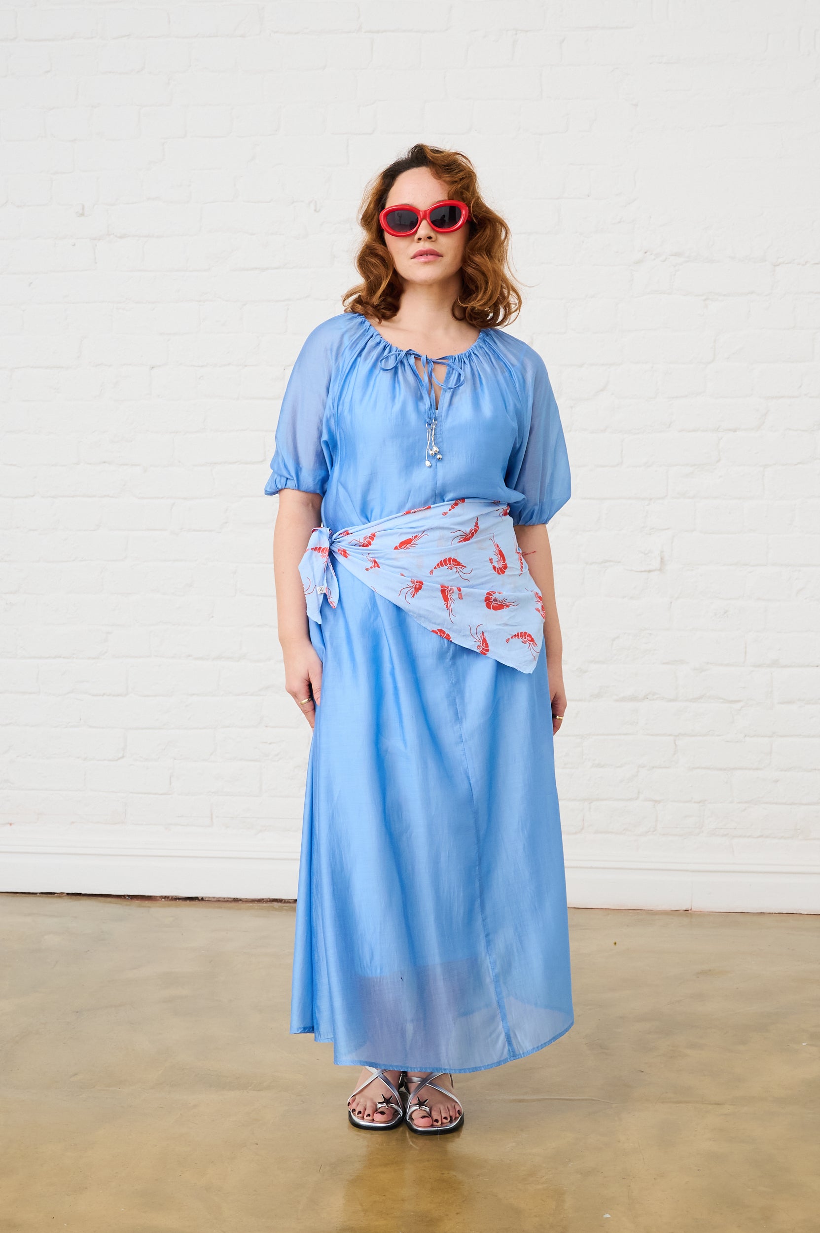 The Maxi Flow Tunic in Ice Blue
