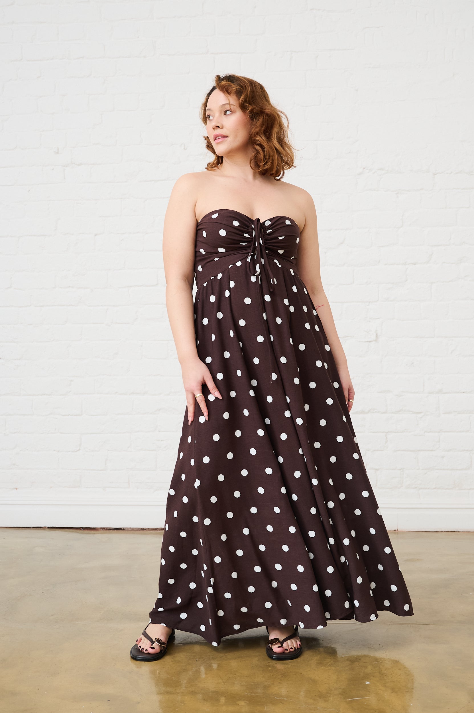 Eva Dress in Choc Spot