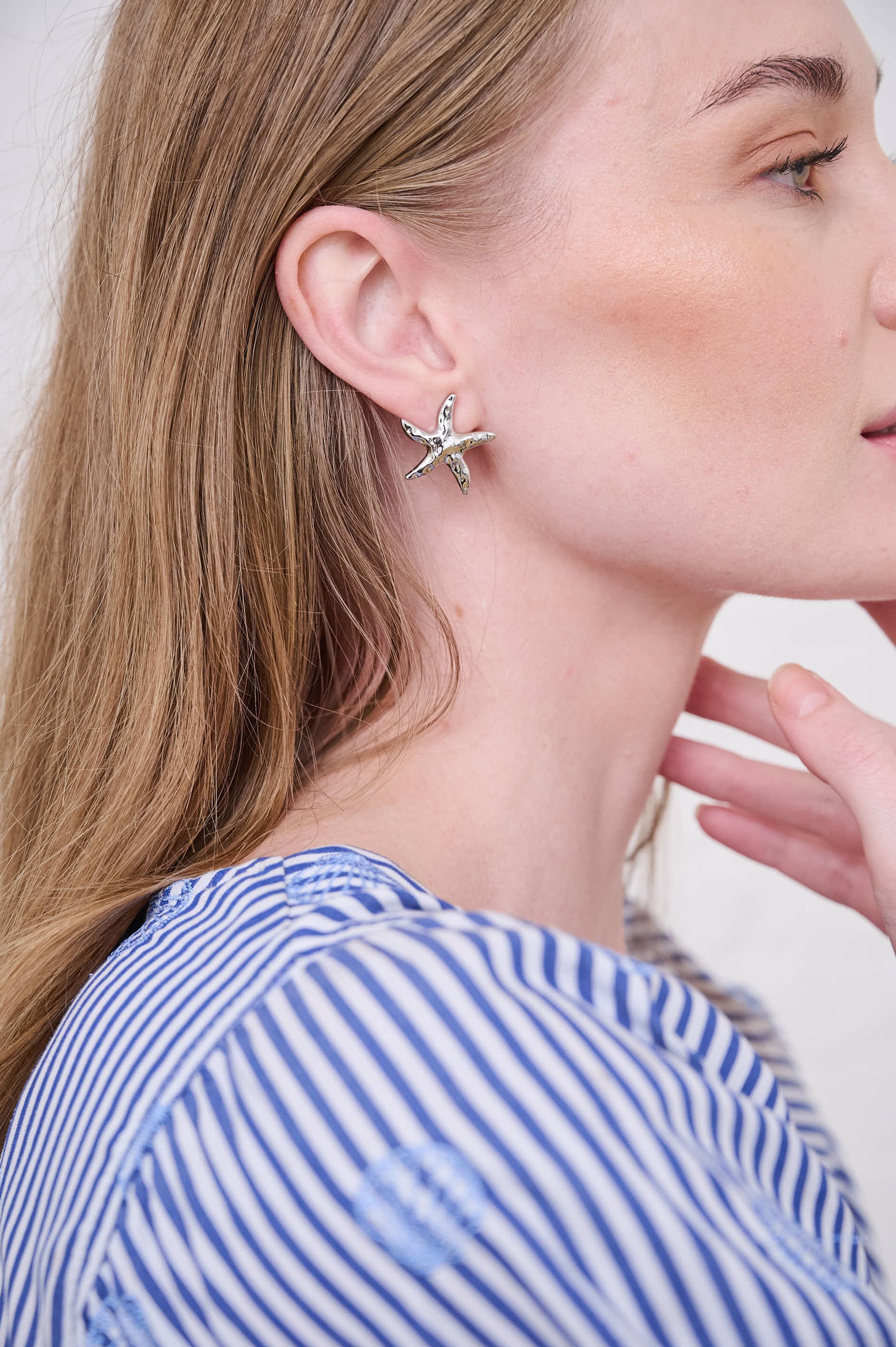 Silver Star Fish Studs
