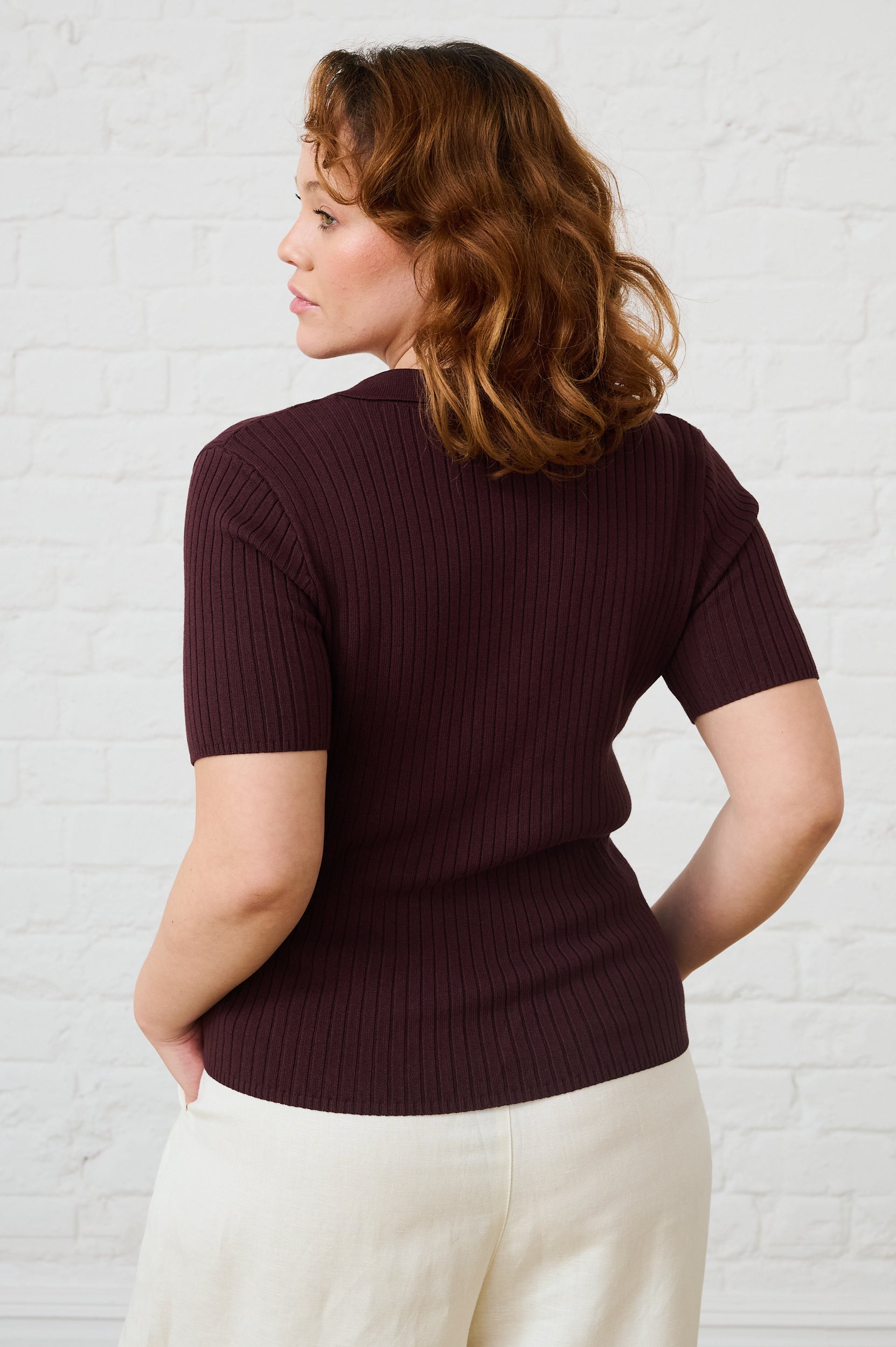 Johnny Collar Knit in Chocolate