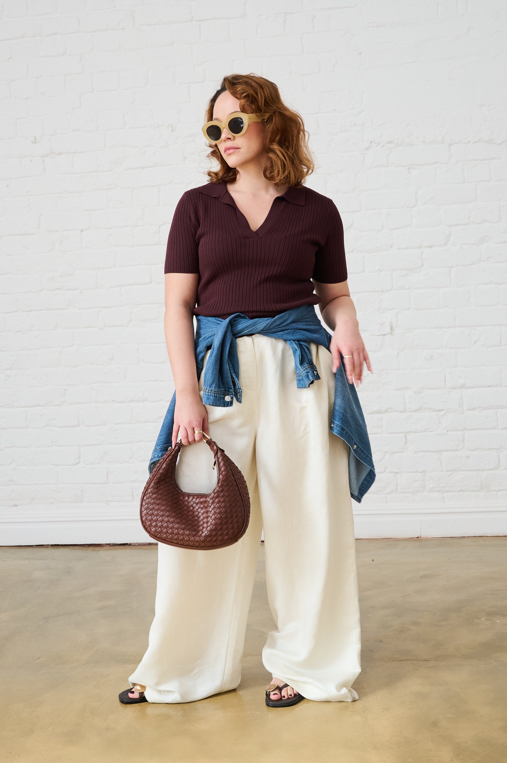 Johnny Collar Knit in Chocolate