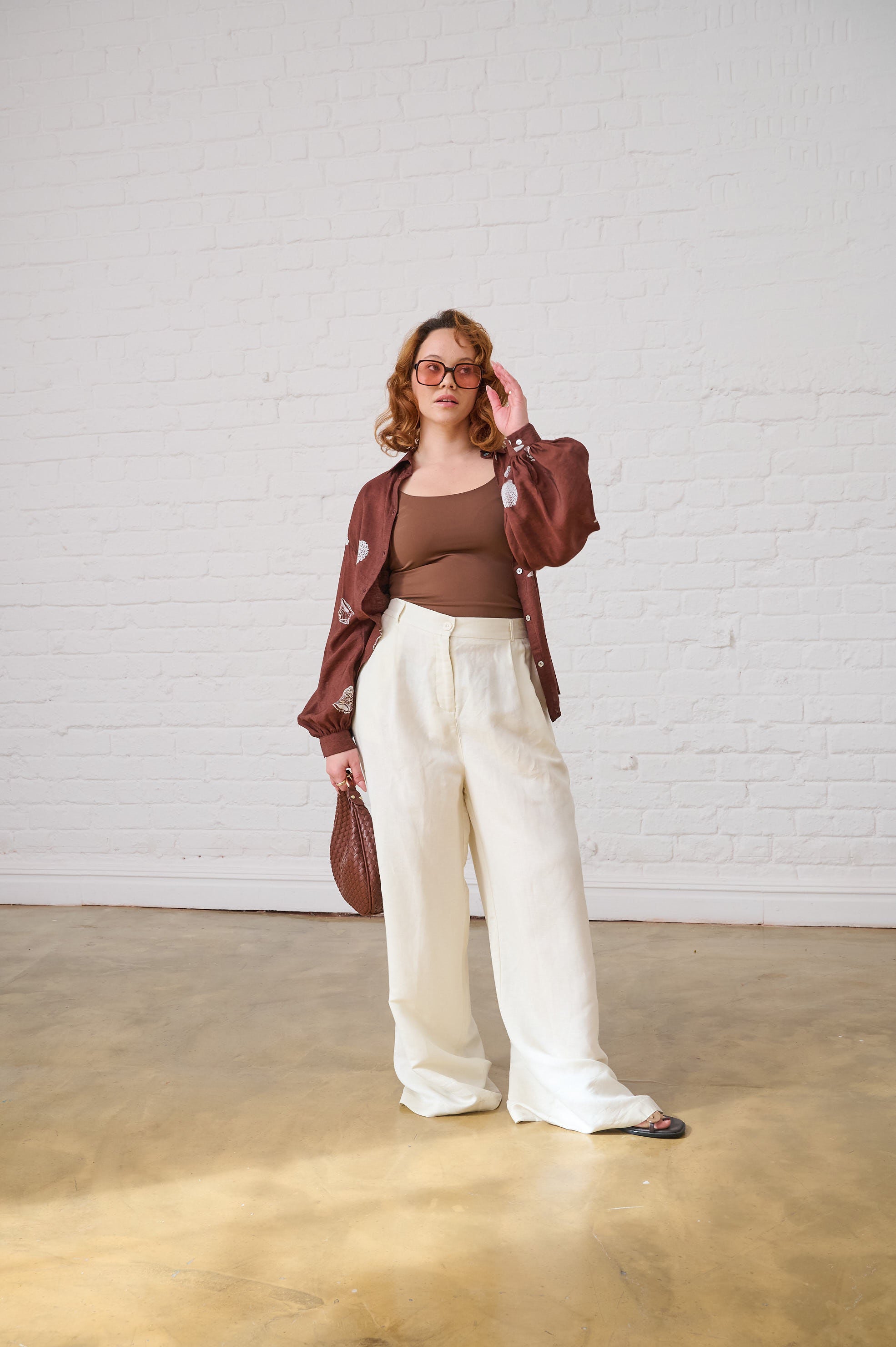 Linen Wide Leg Pants in Butter