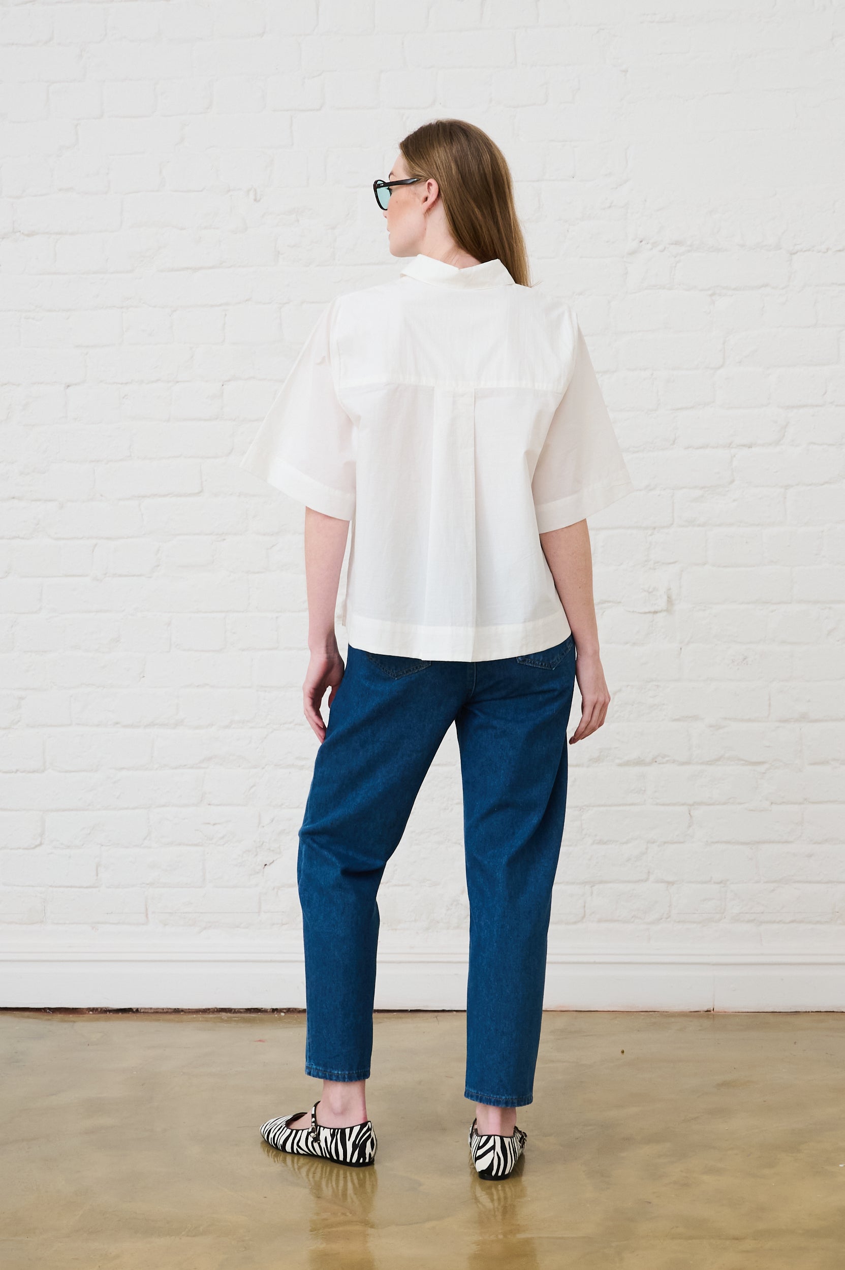 Cotton Boxy Shirt in White