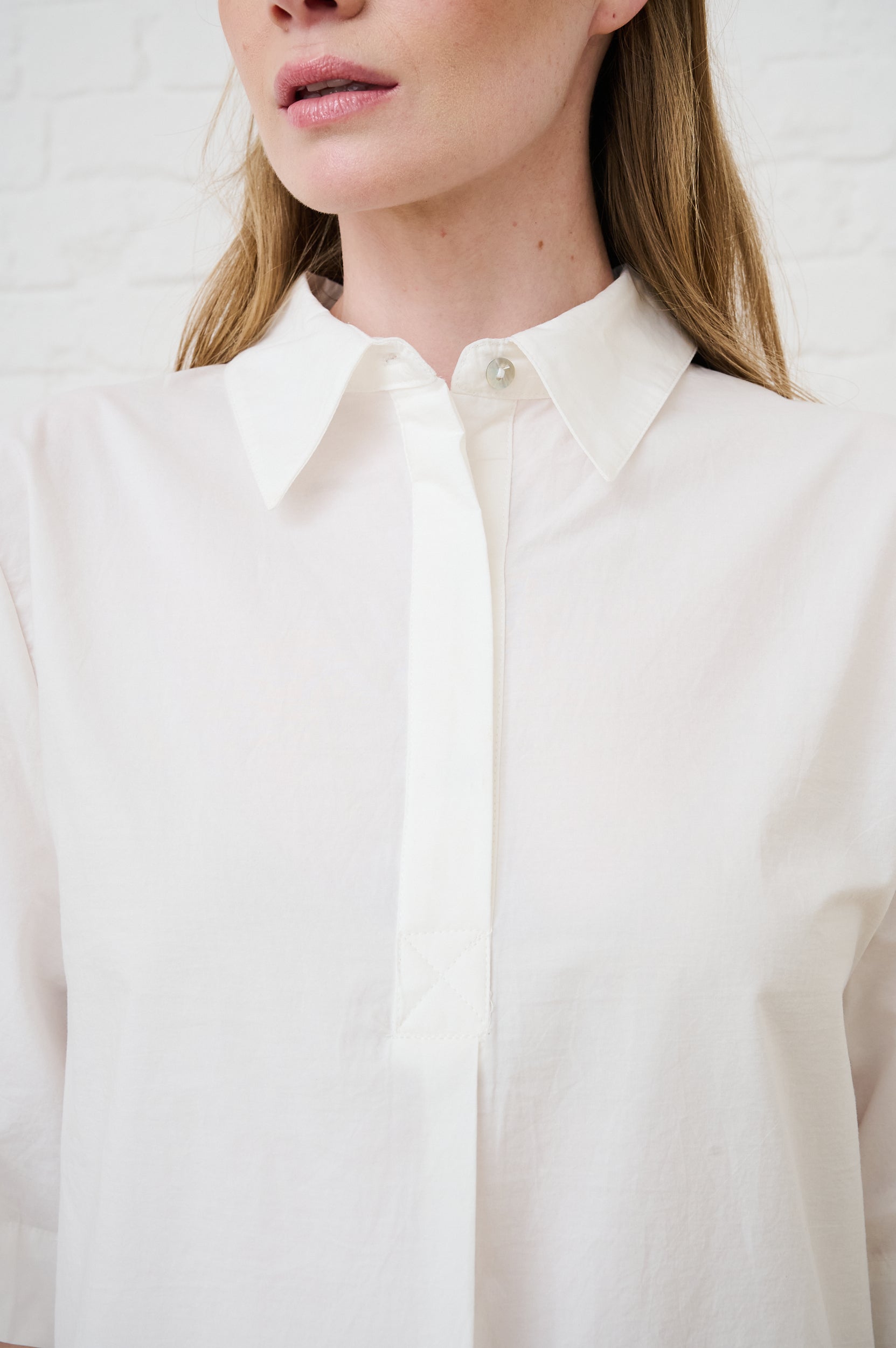 Cotton Boxy Shirt in White