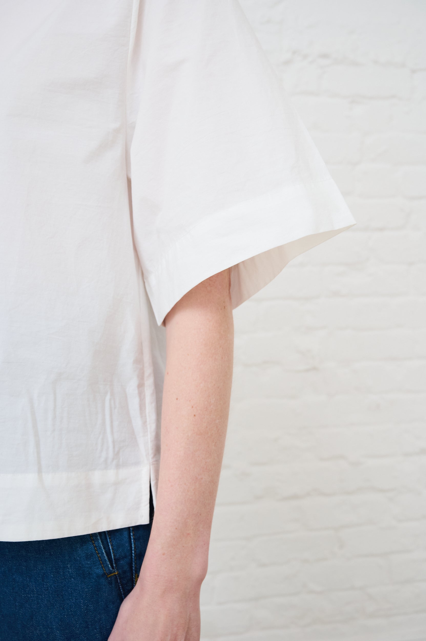 Cotton Boxy Shirt in White