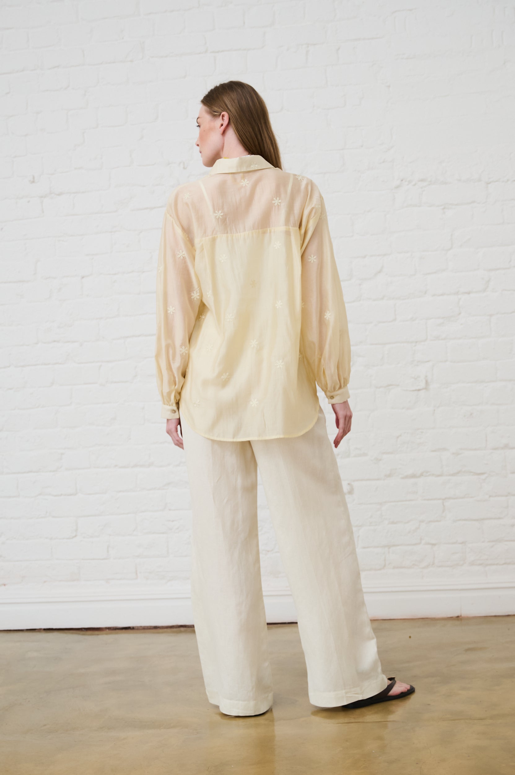 Bellow Sleeve Shirt in Butter Flower