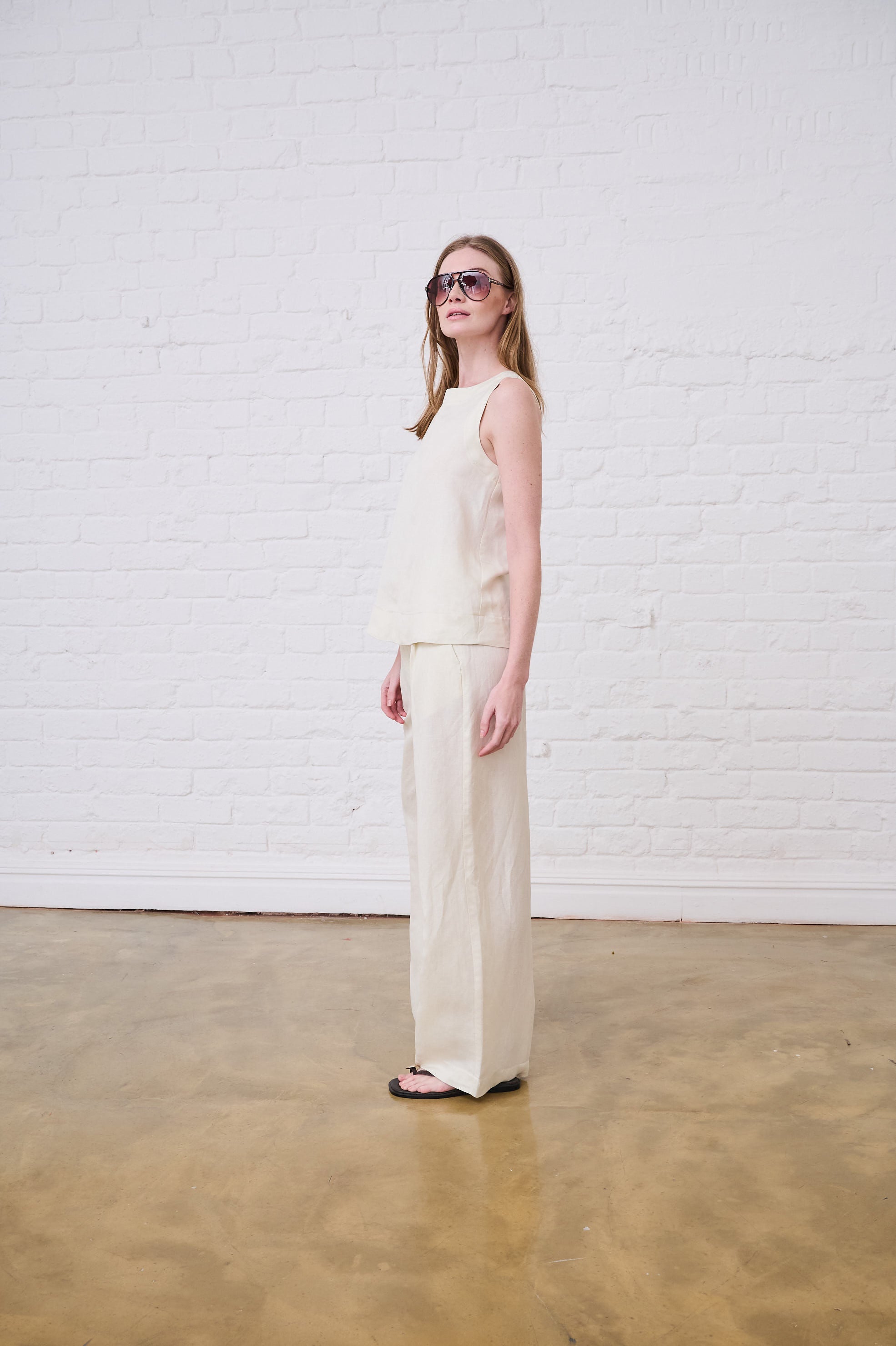 Sleeveless Shell Top in Butter