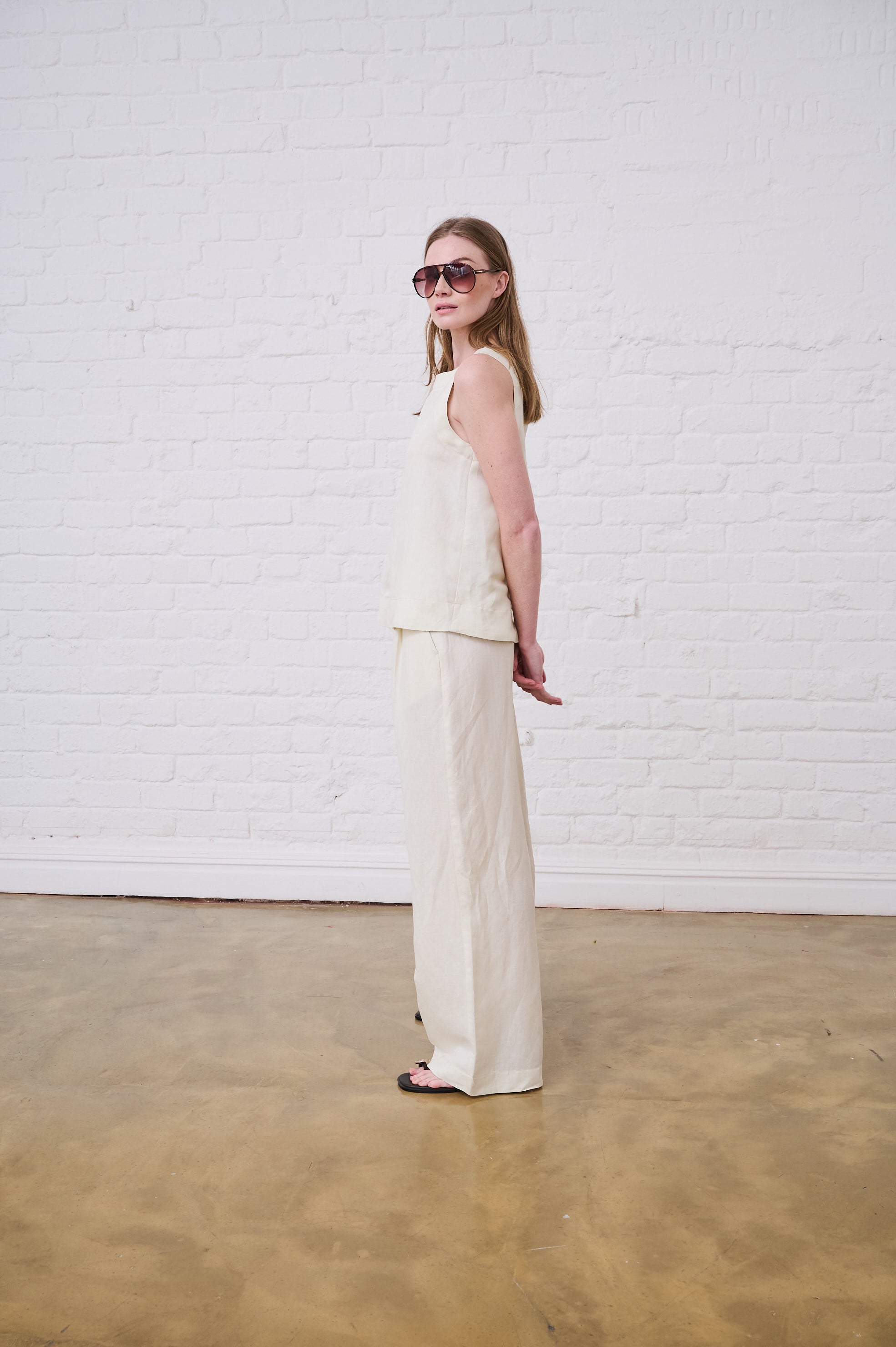 Sleeveless Shell Top in Butter