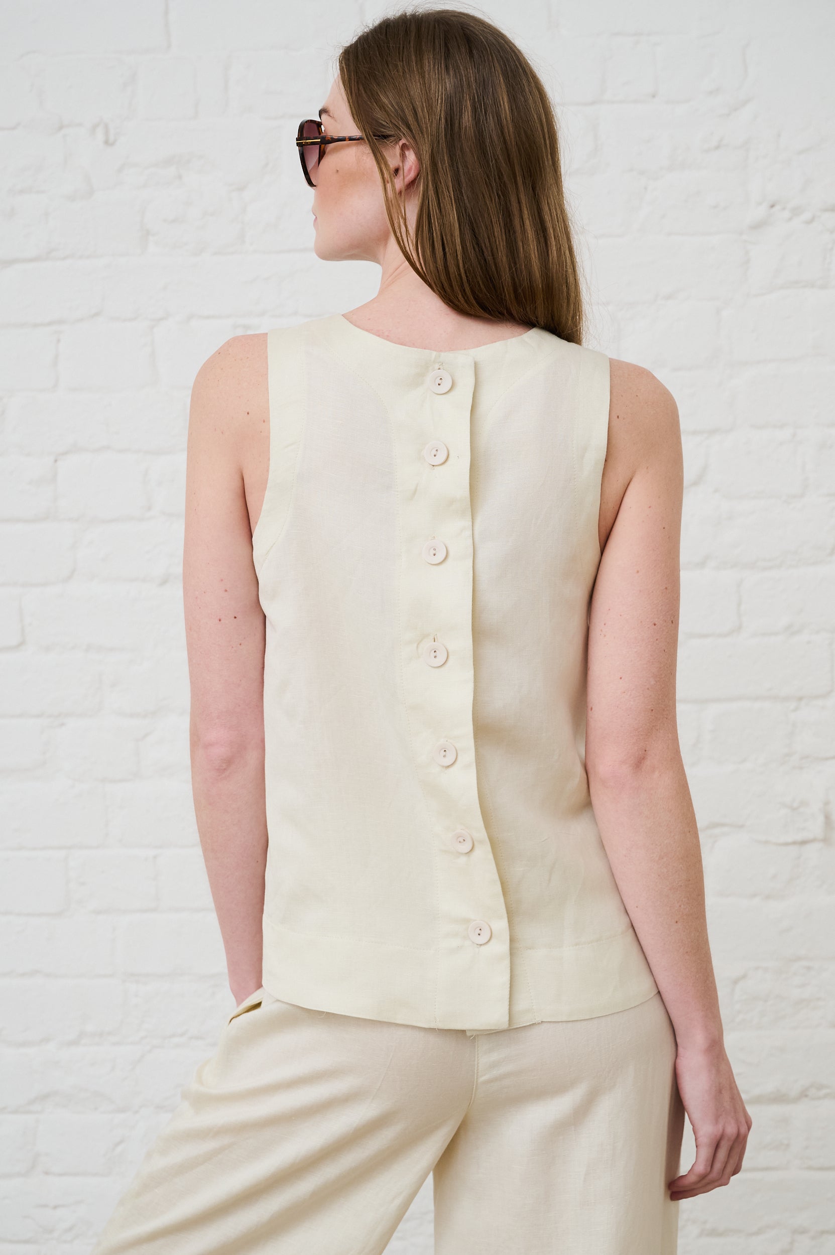 Sleeveless Shell Top in Butter