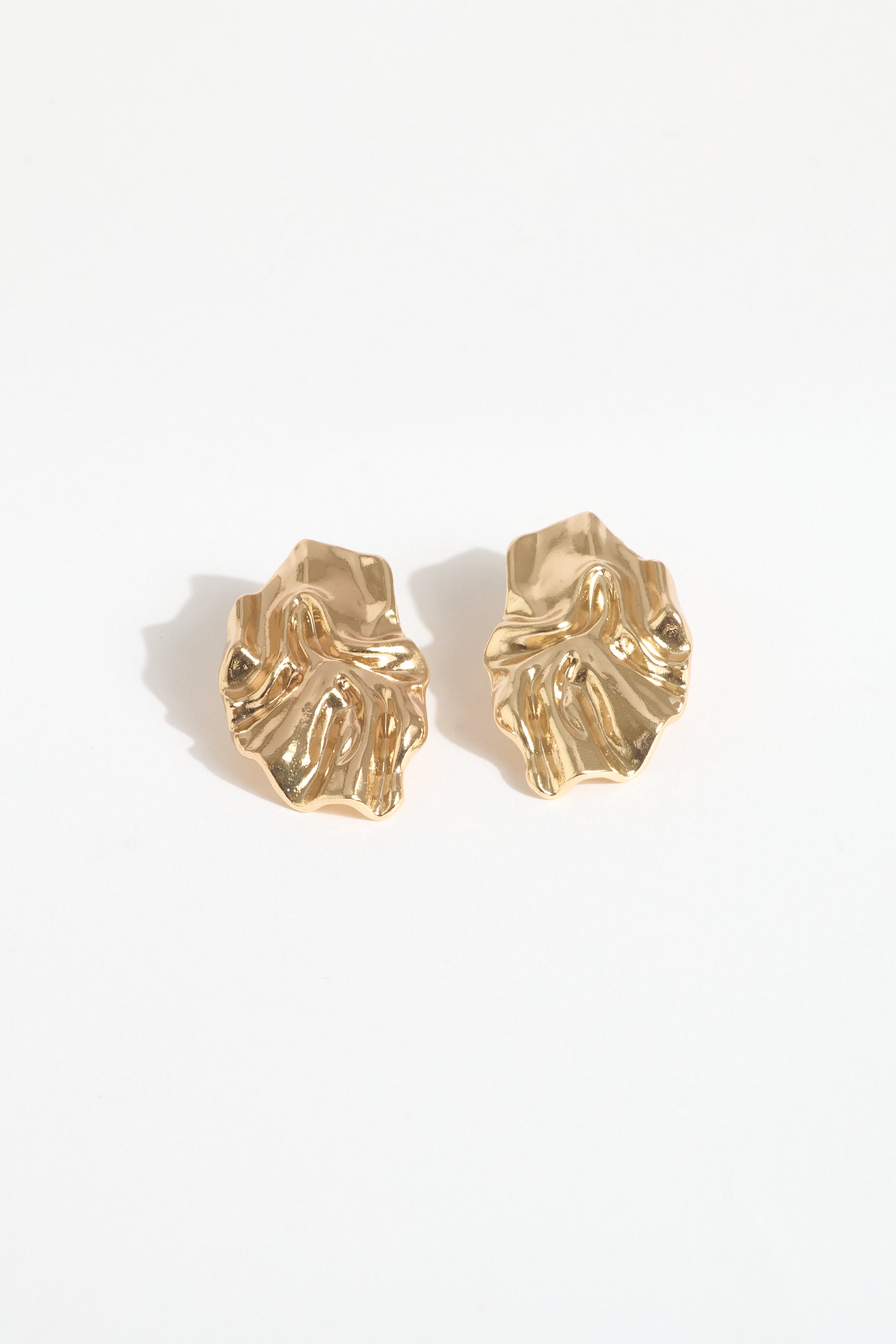 Organic Shape Gold Earrings
