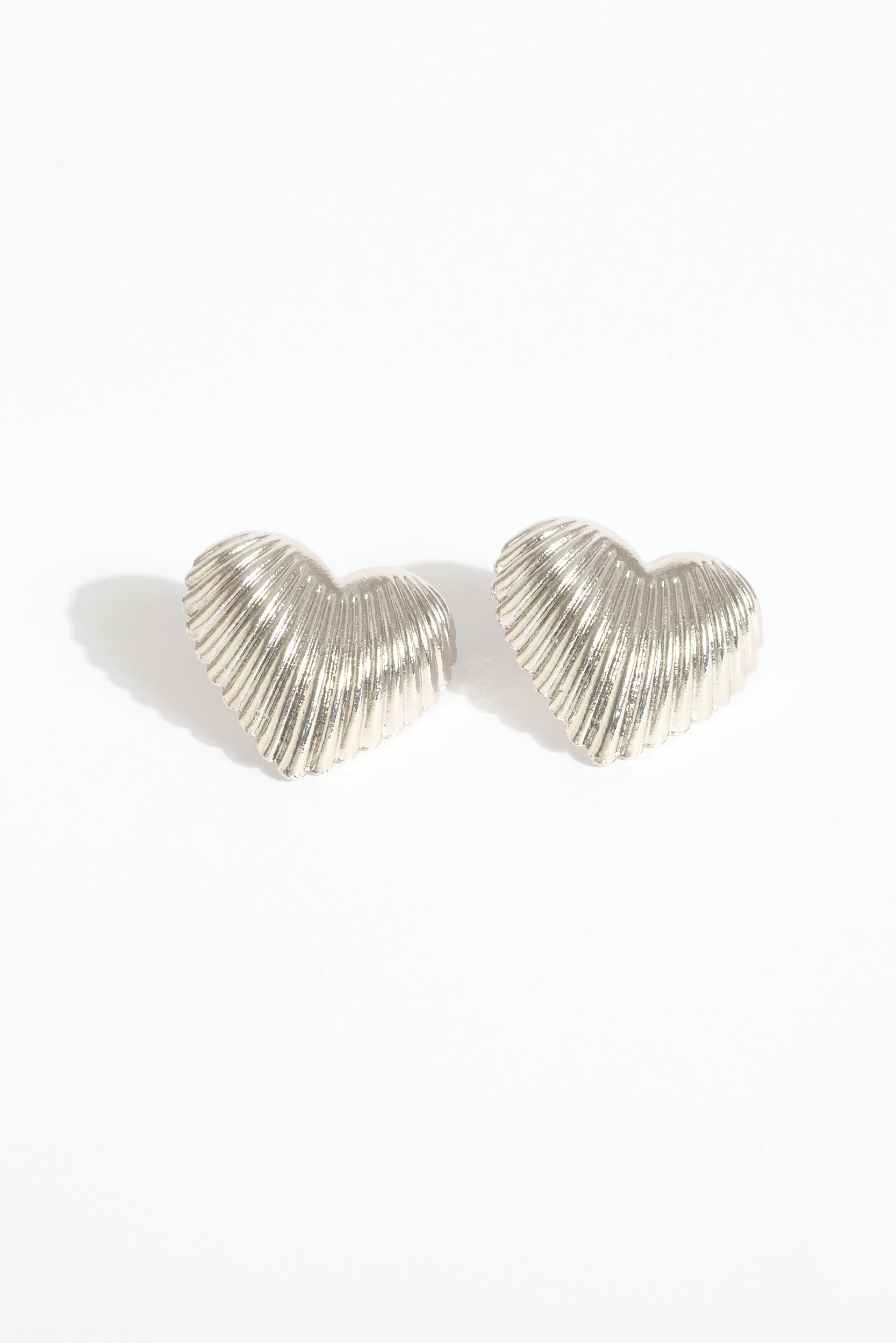 Heart Stud Earrings in Silver