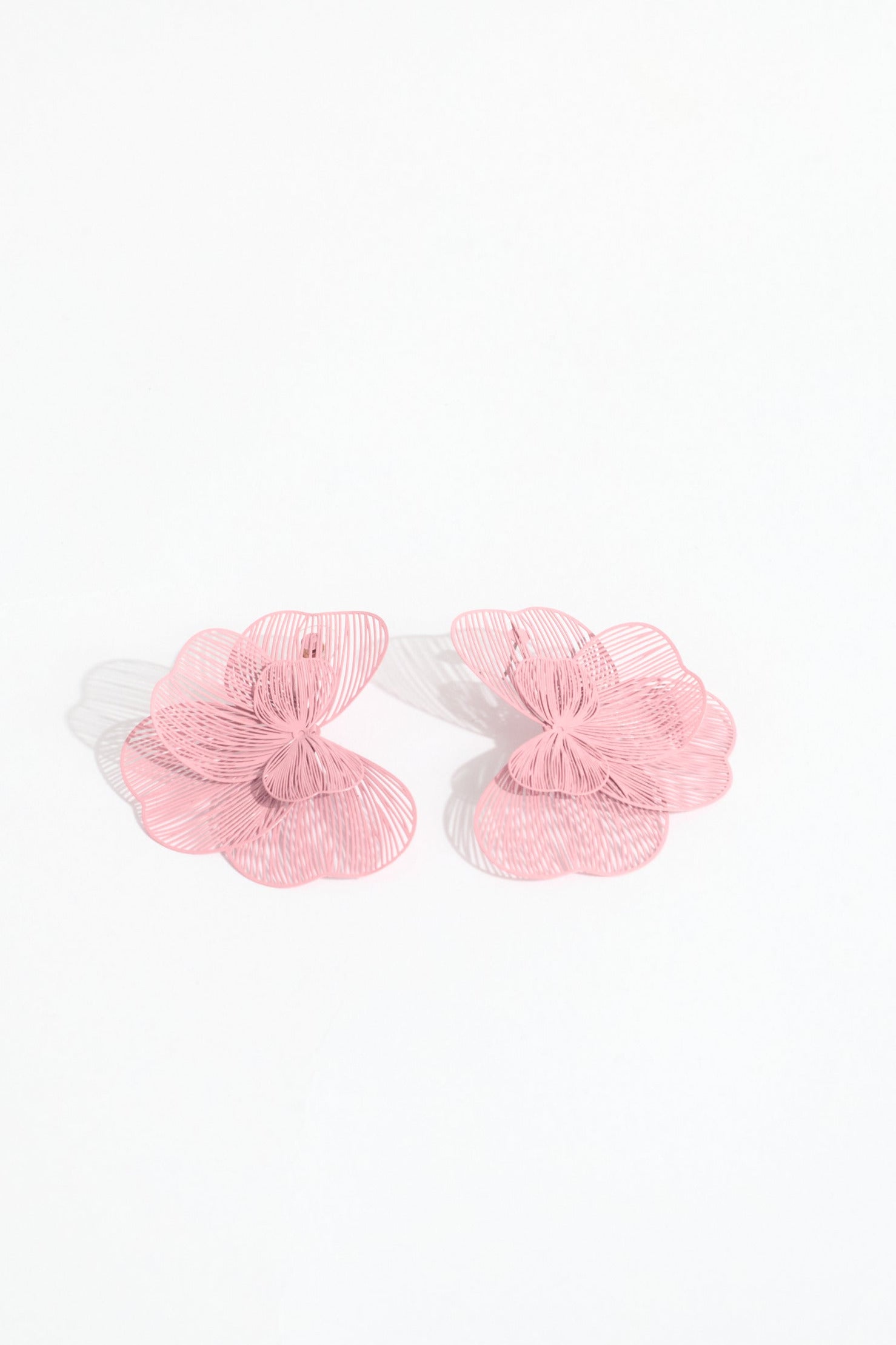 Flower Petal Earrings in Soft Pink
