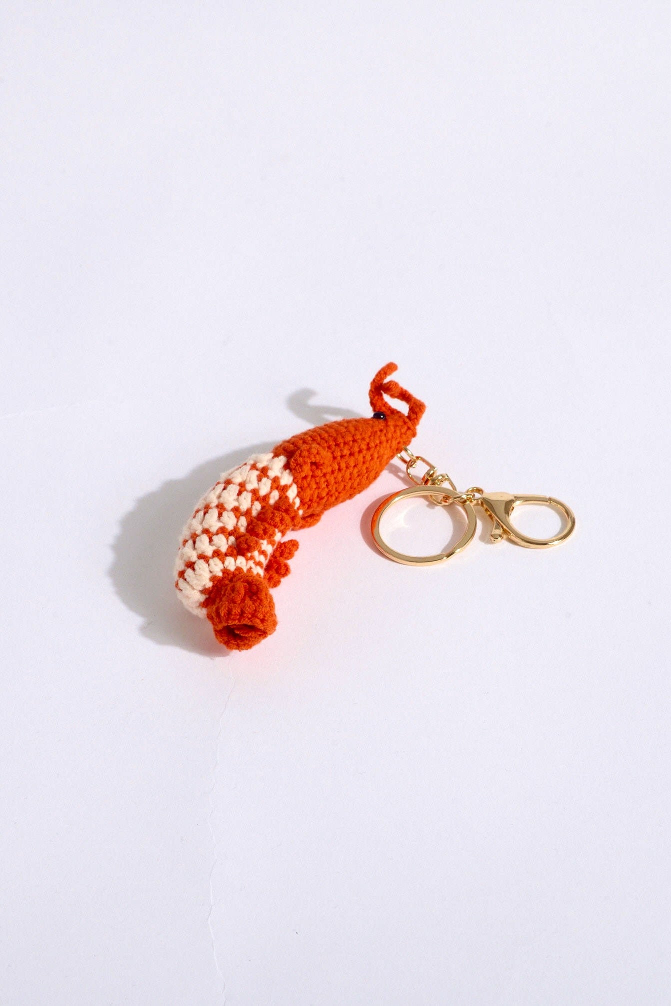 Prawn Crochet Bag Charm