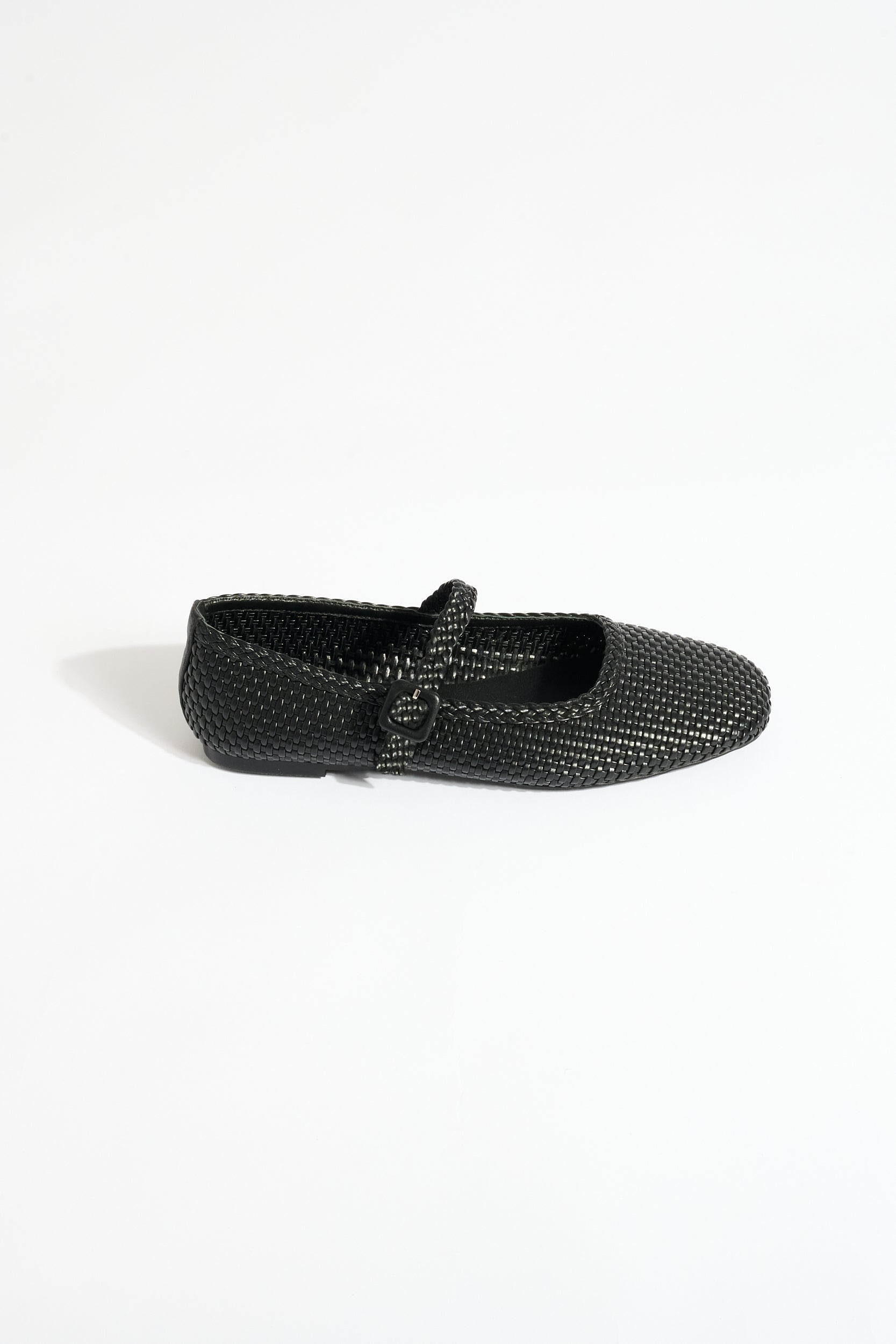 Black Mary Jane woven shoes