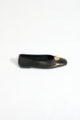 Black ballet Flat Shoes with gold detail